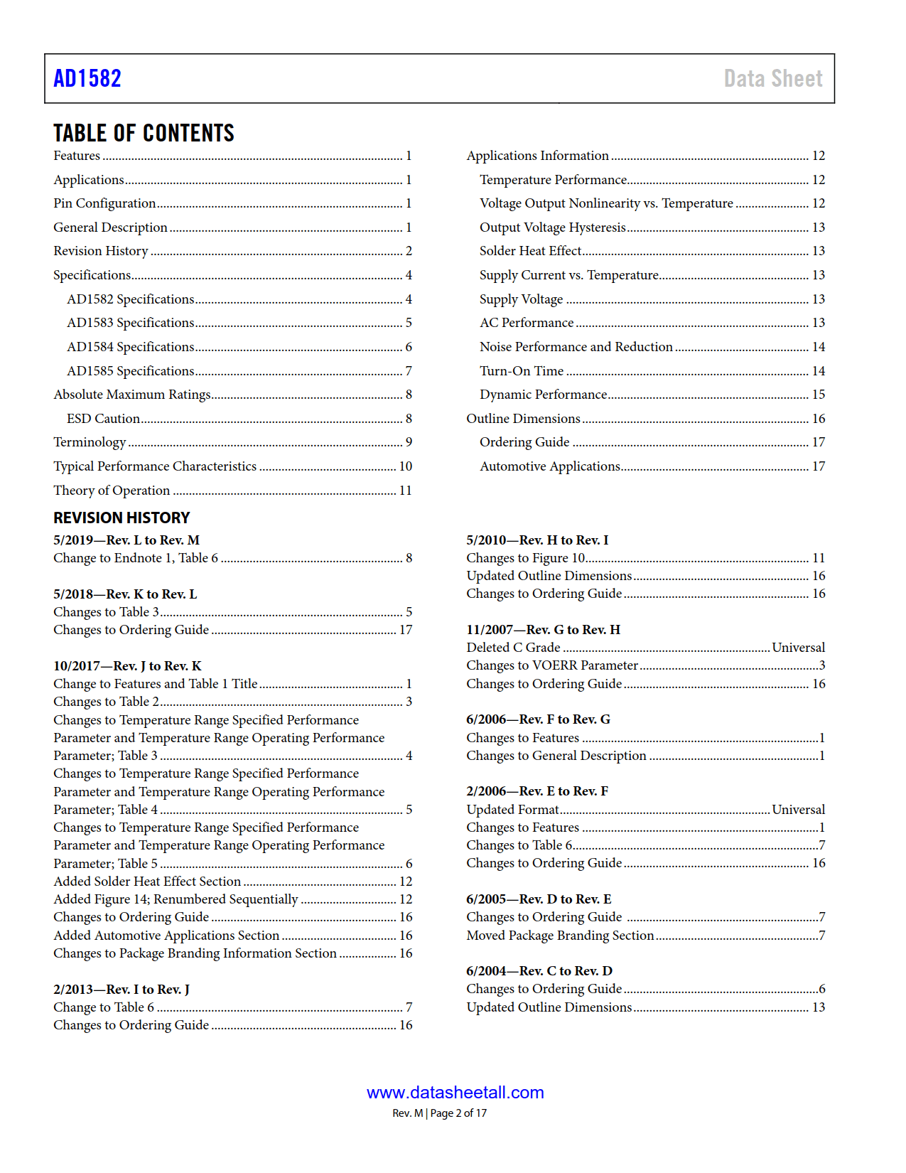 AD1582 Datasheet Page 2