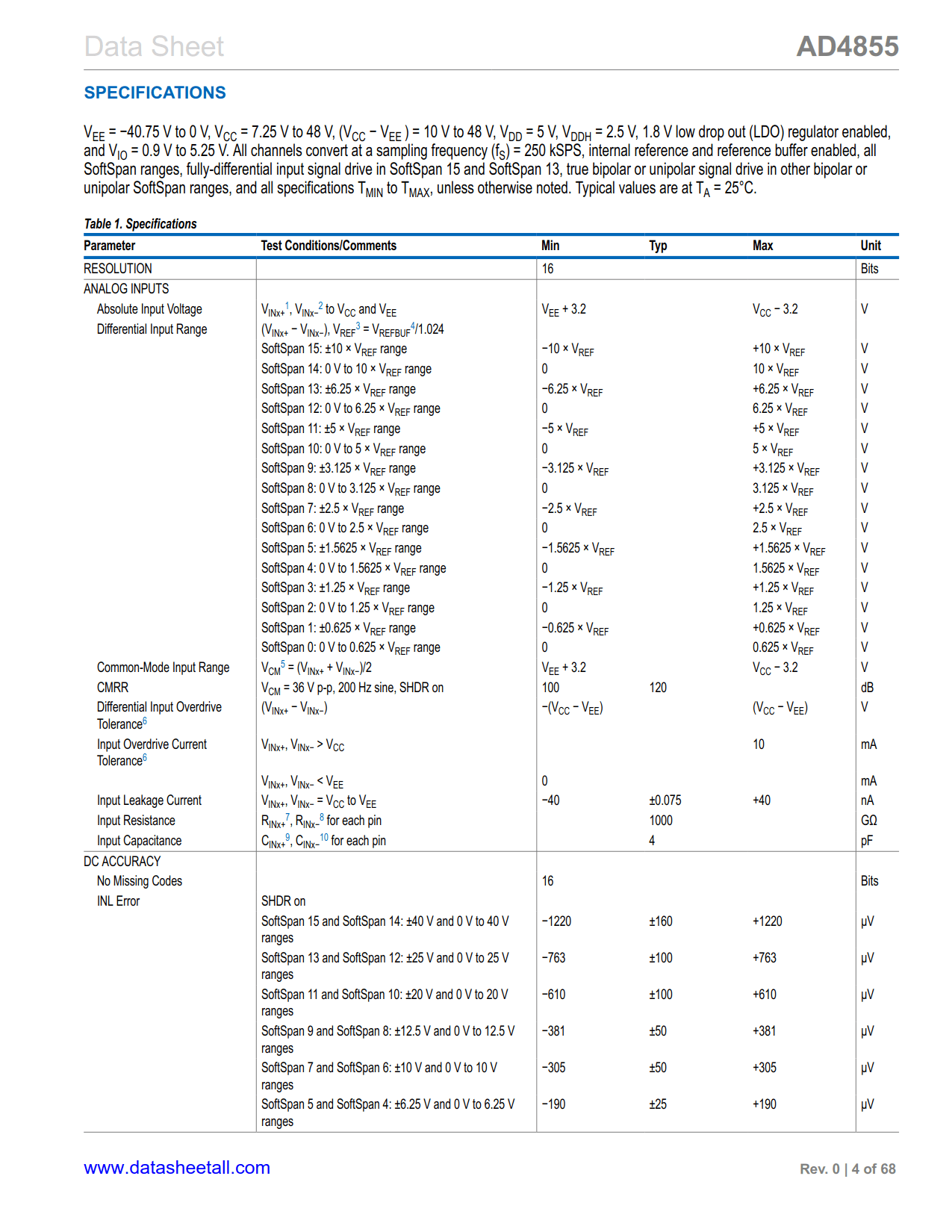 AD4855 Datasheet Page 4