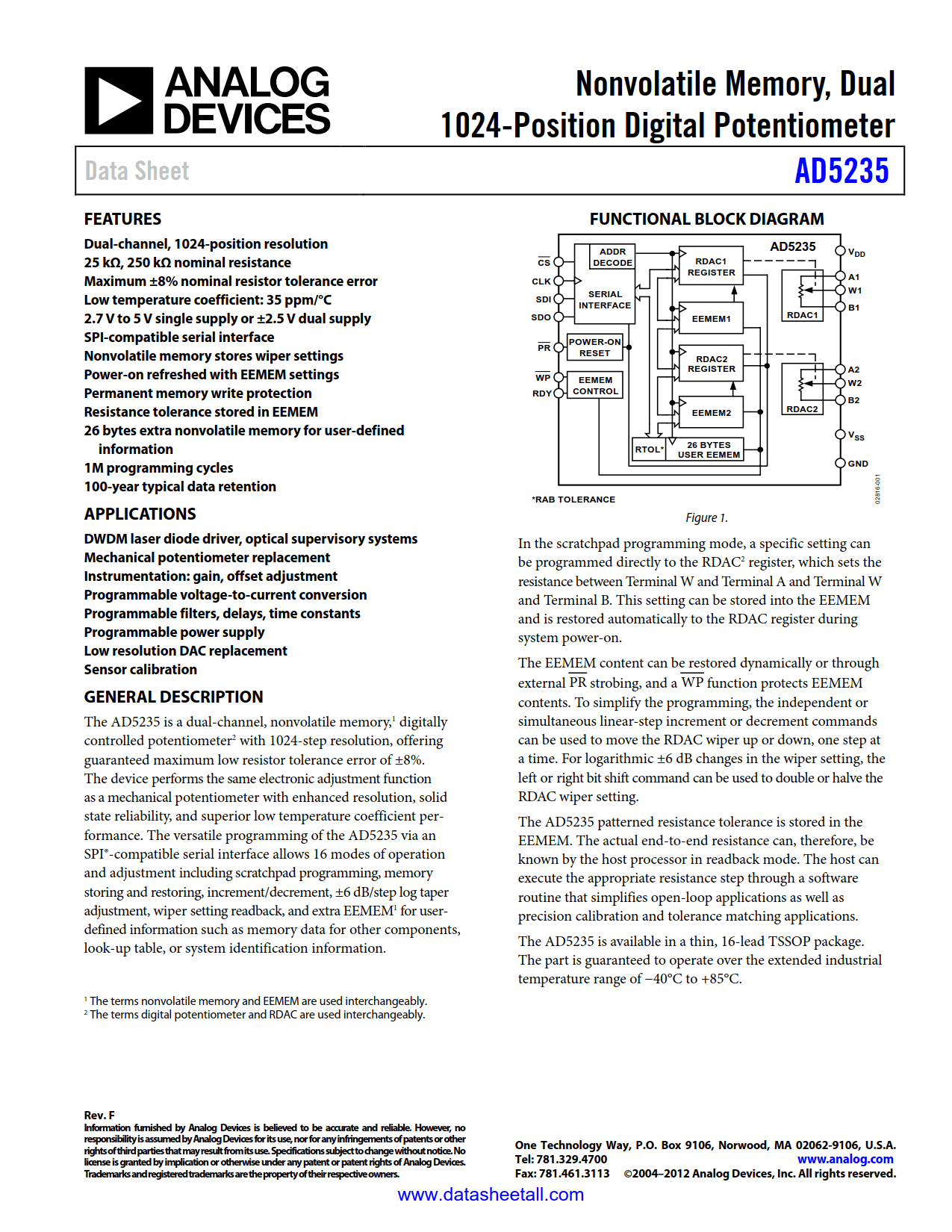 AD5235 Datasheet