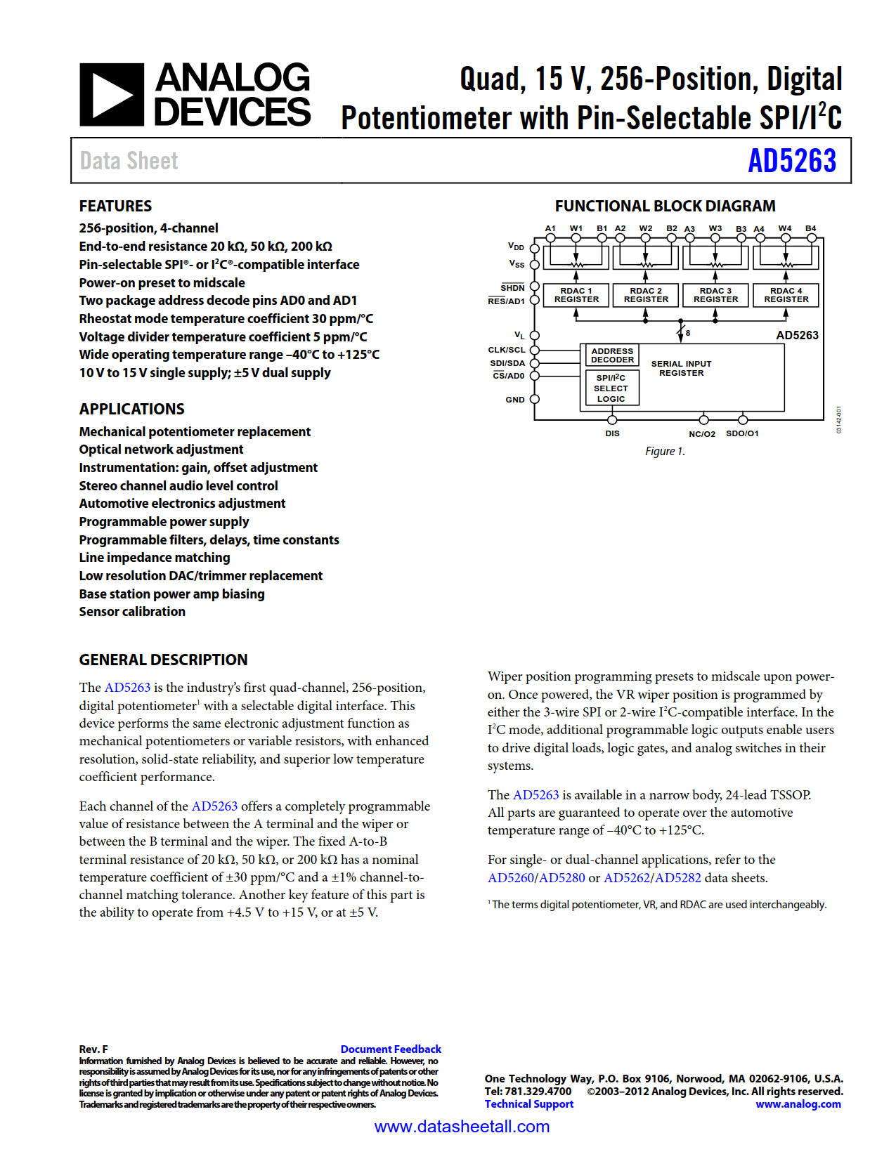 AD5263 Datasheet