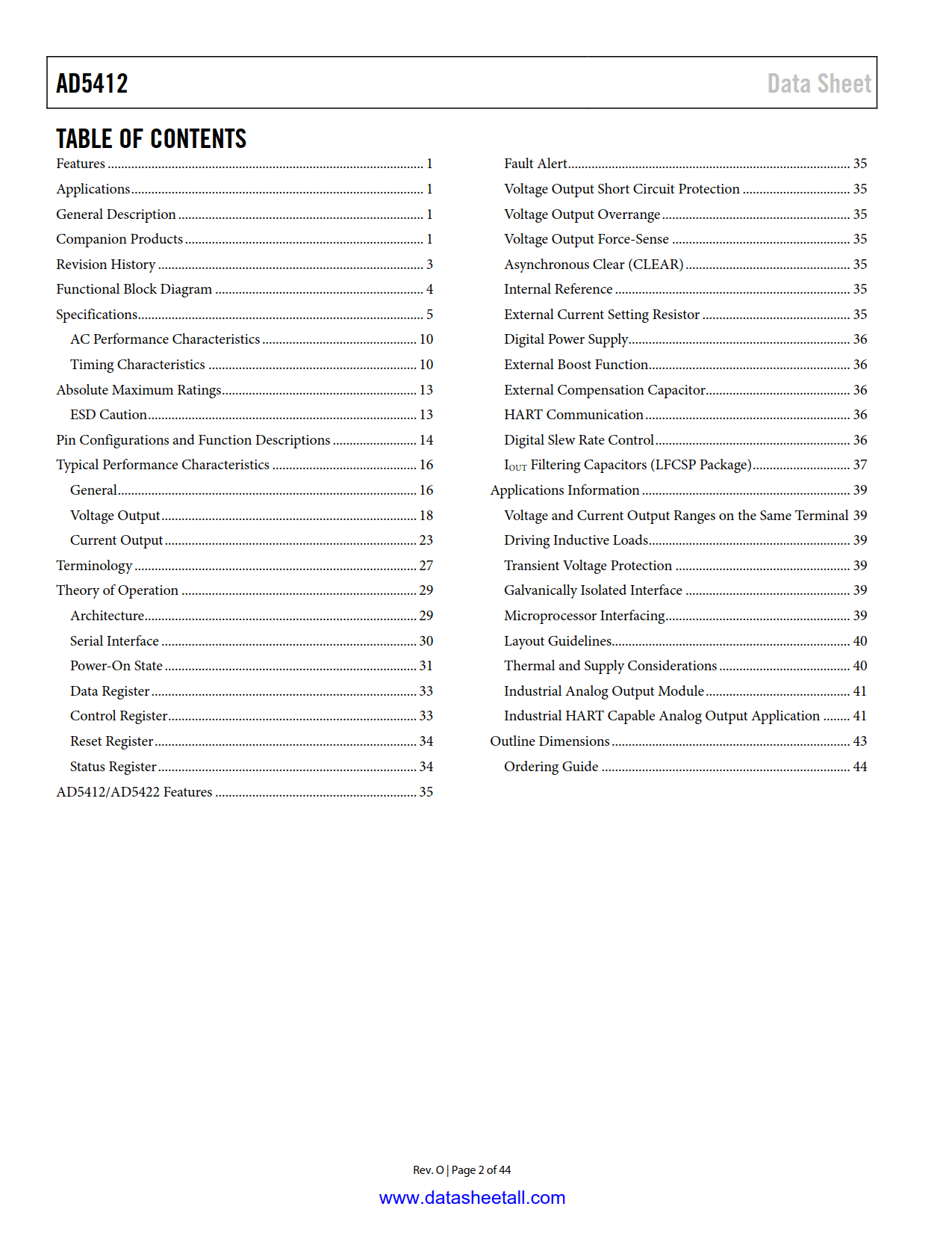 AD5412 Datasheet Page 2