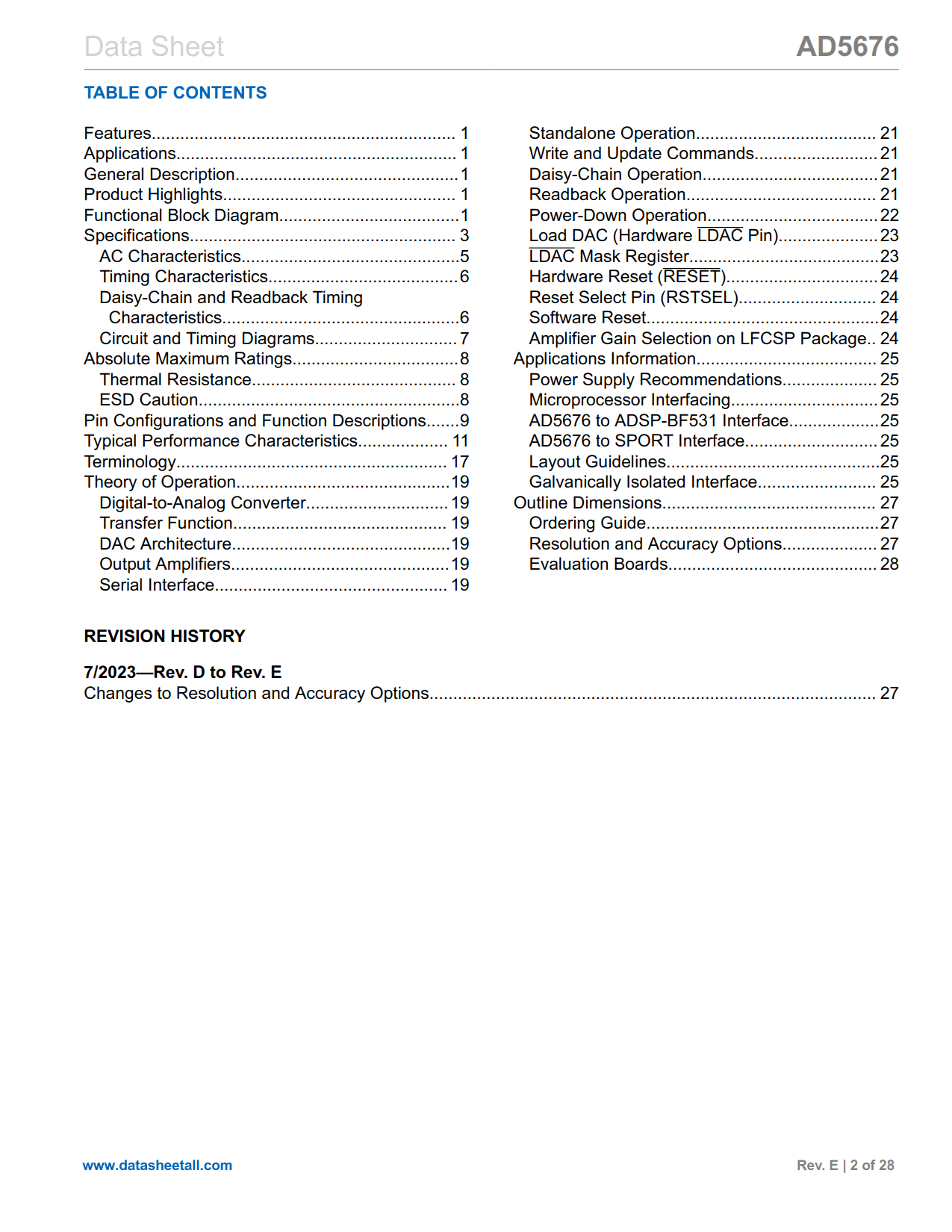 AD5676 Datasheet Page 2