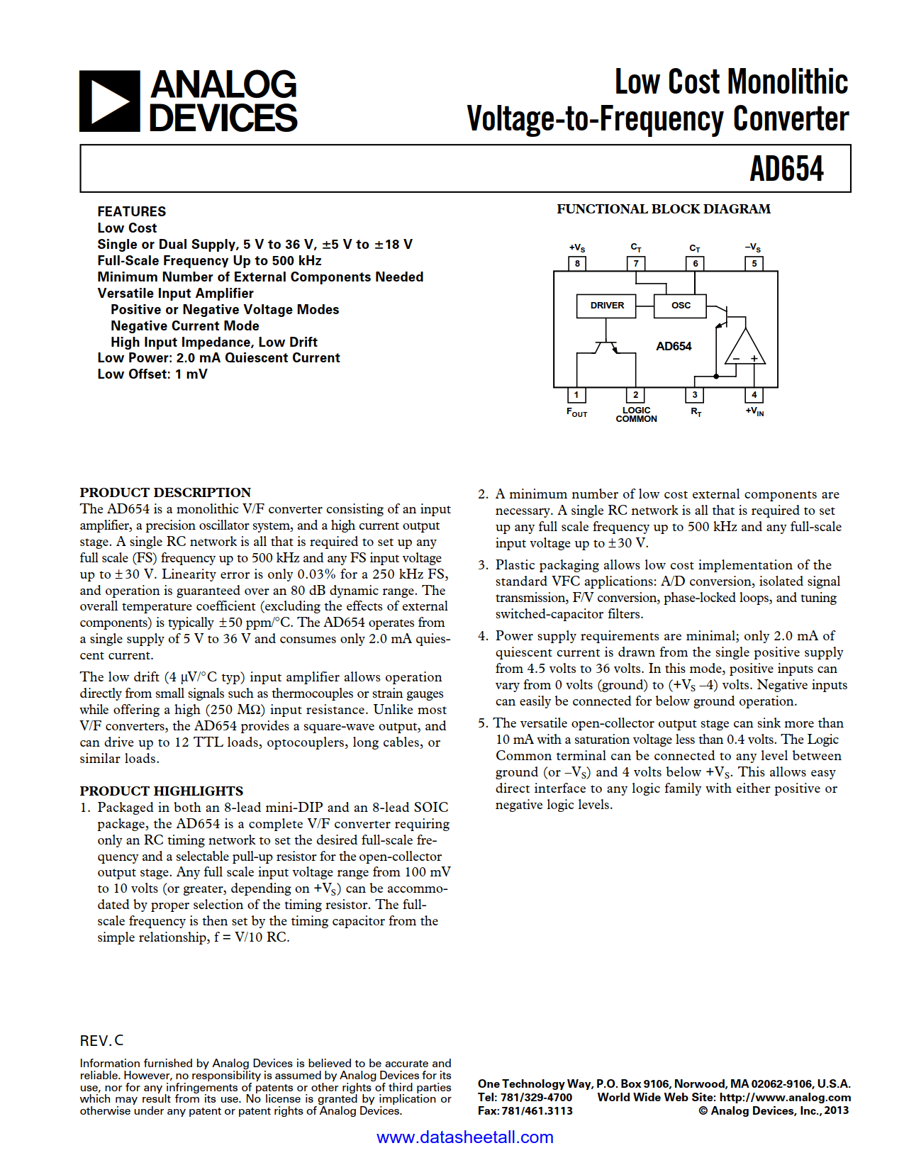 AD654 Datasheet