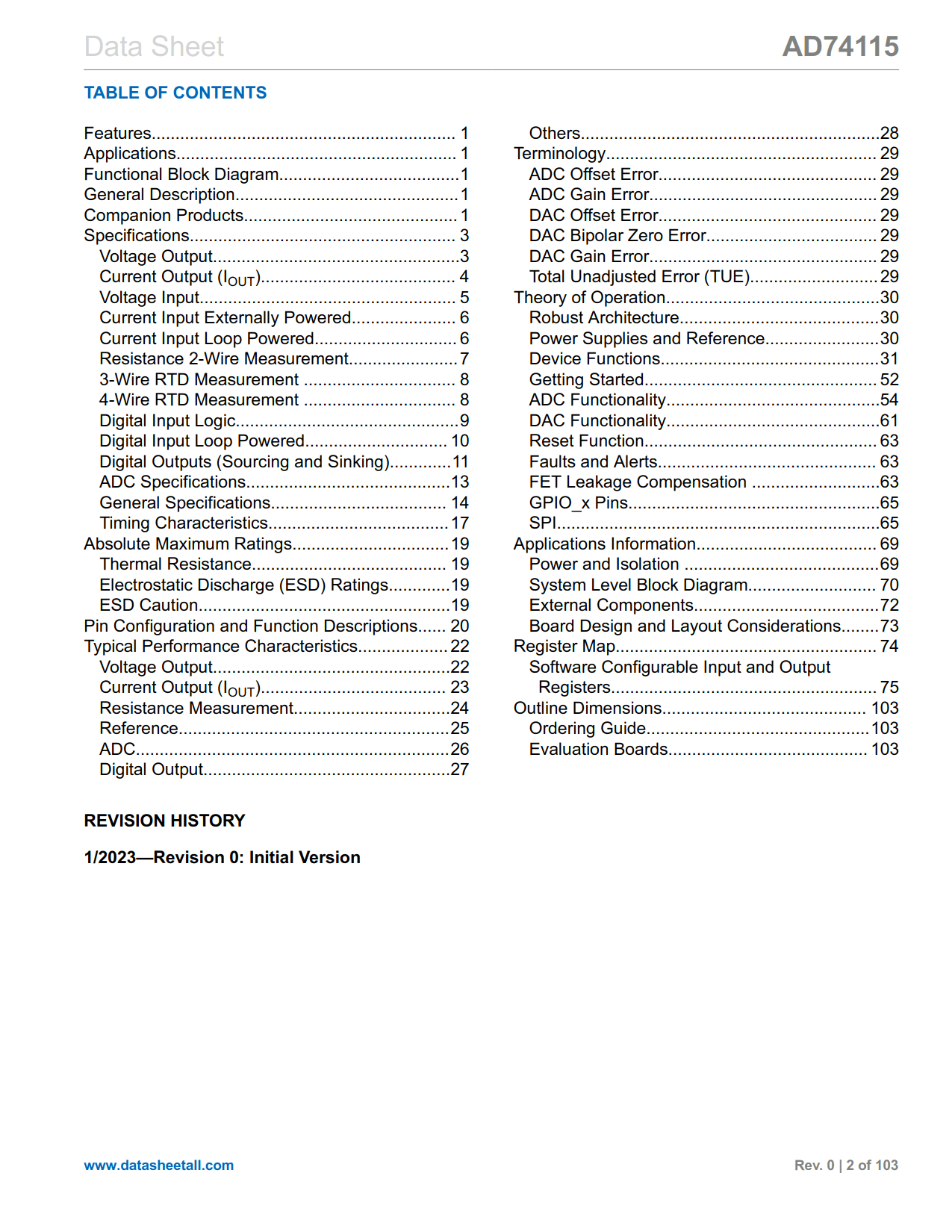 AD74115 Datasheet Page 2