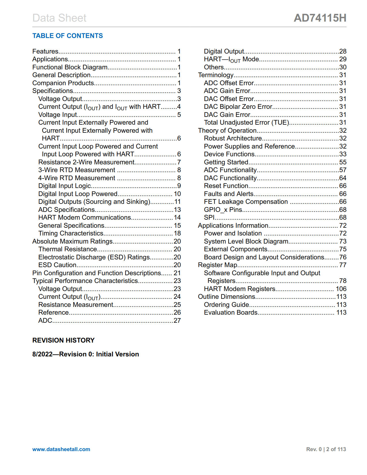 AD74115H Datasheet Page 2