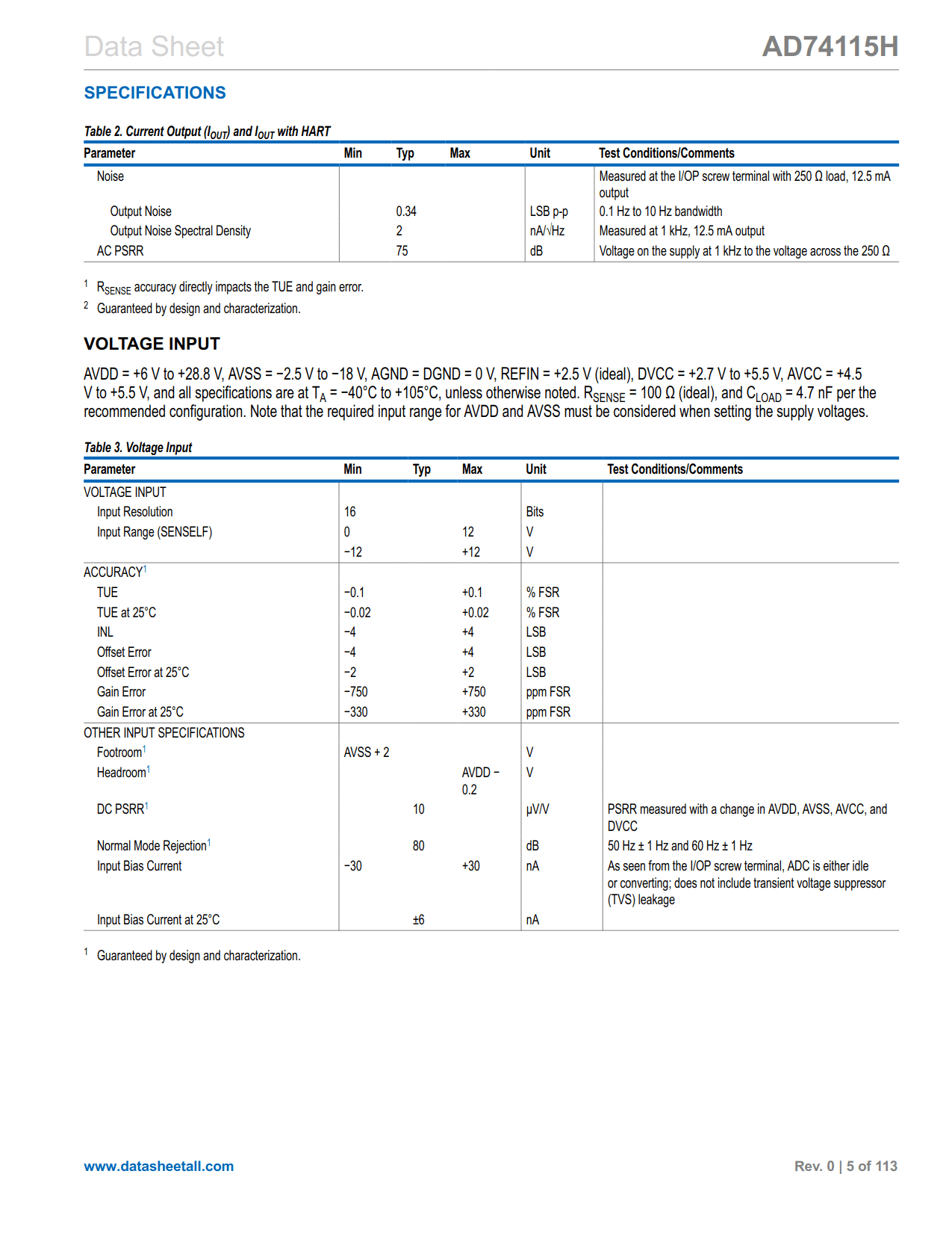 AD74115H Datasheet Page 5