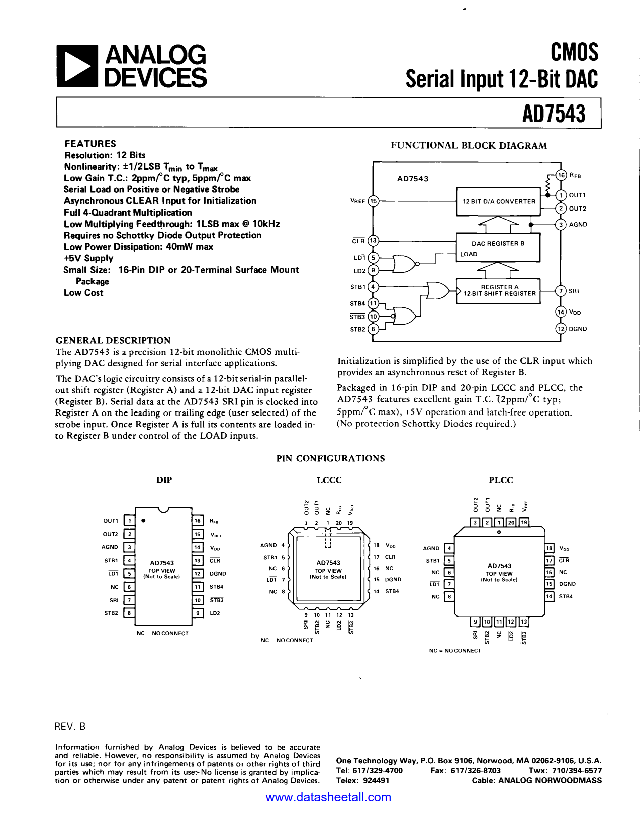 AD7543 Datasheet