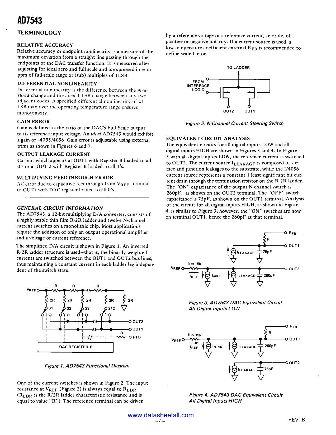 AD7543 Datasheet Page 4