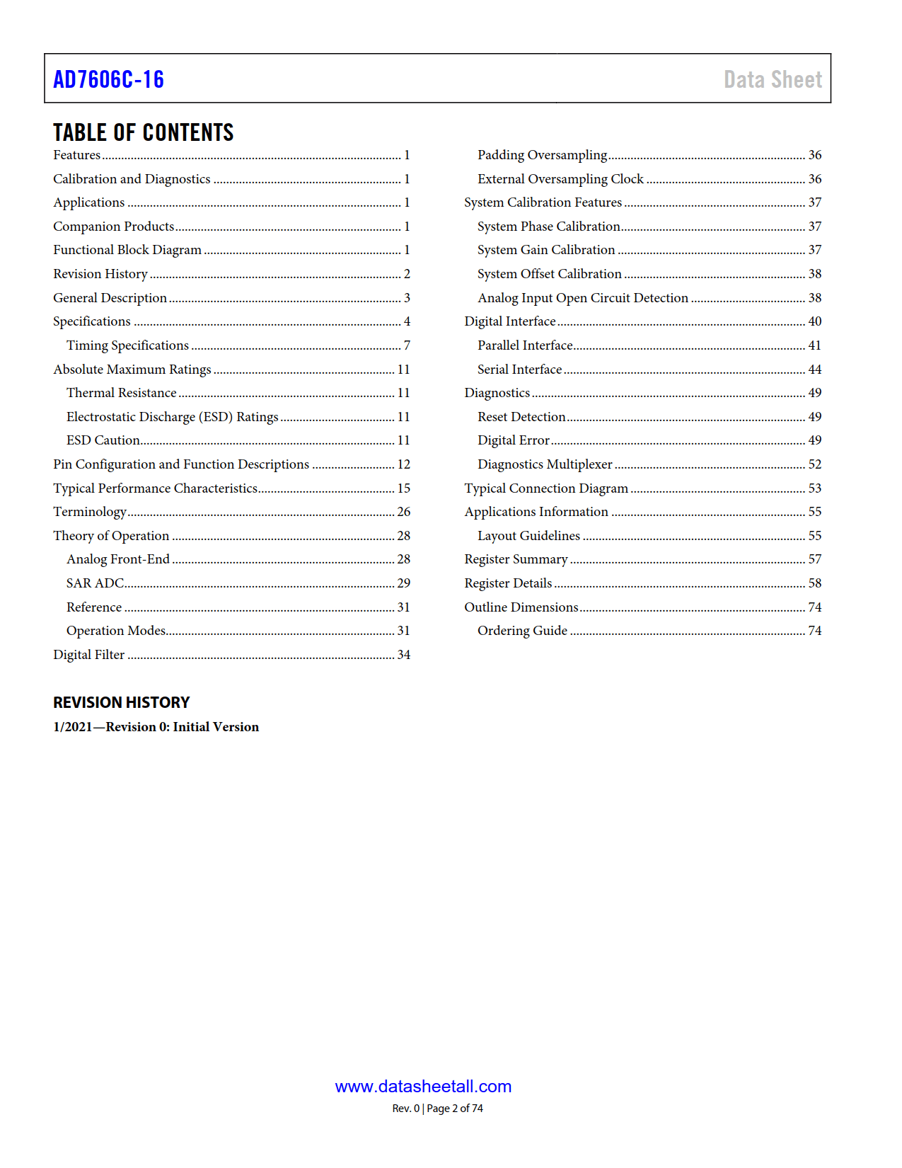 AD7606C-16 Datasheet Page 2