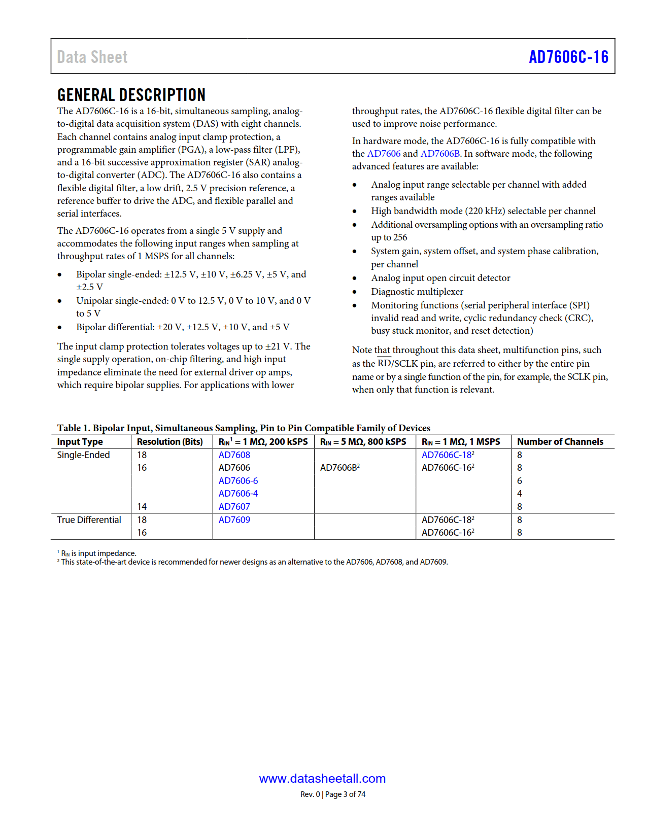 AD7606C-16 Datasheet Page 3