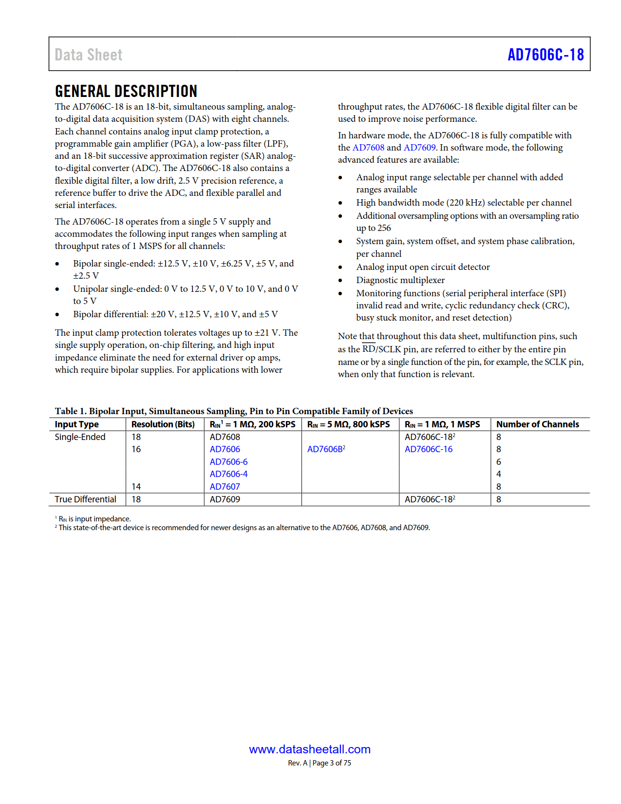 AD7606C-18 Datasheet Page 3