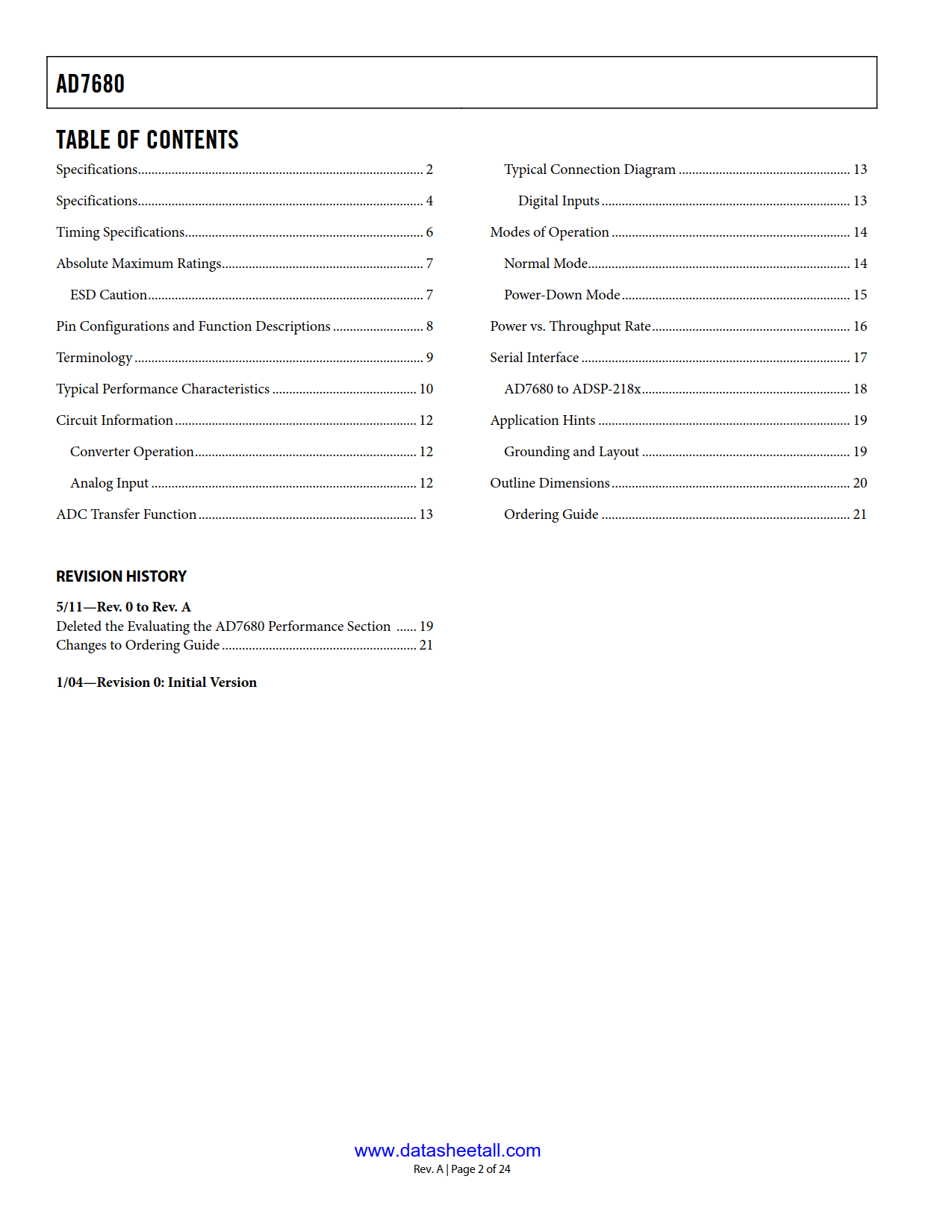 AD7680 Datasheet Page 2