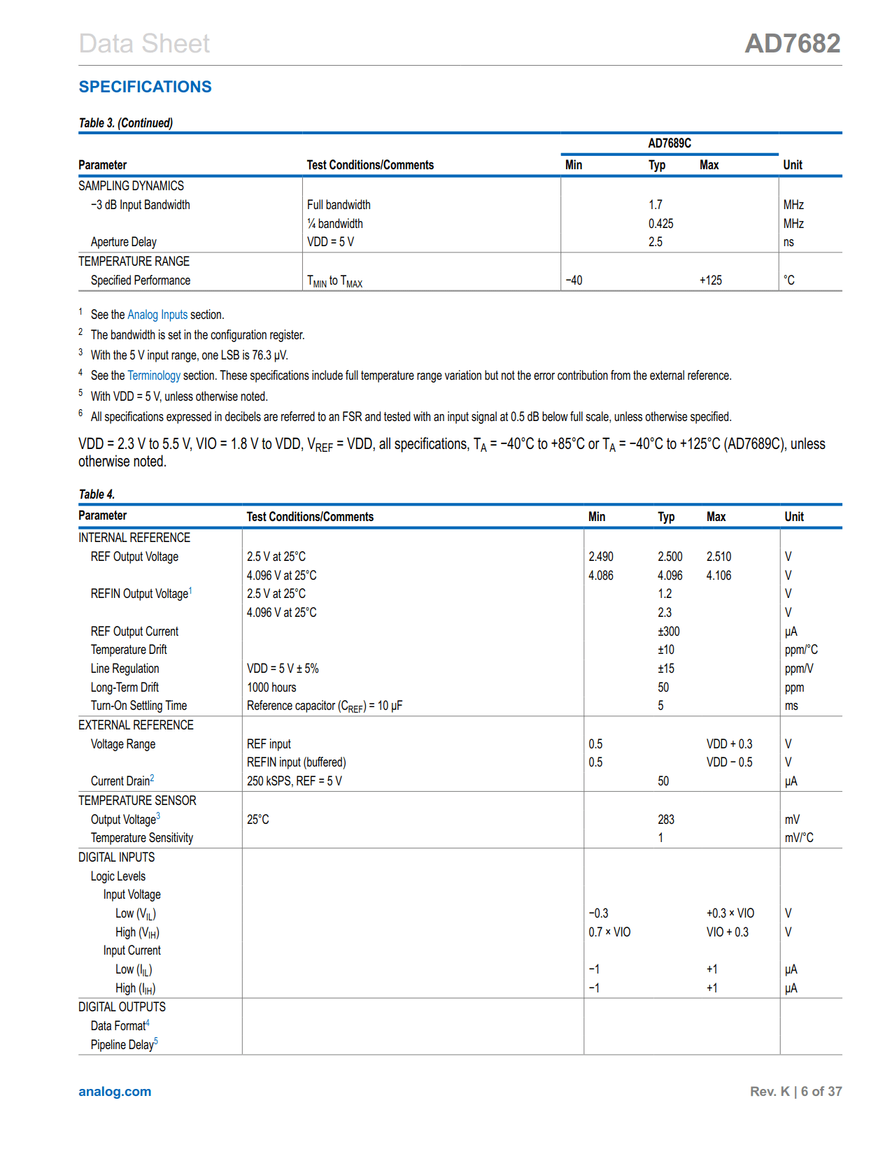 AD7682 Datasheet Page 6