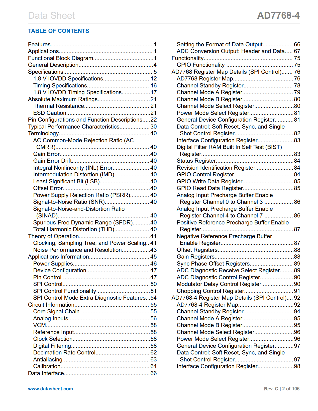 AD7768-4 Datasheet Page 2