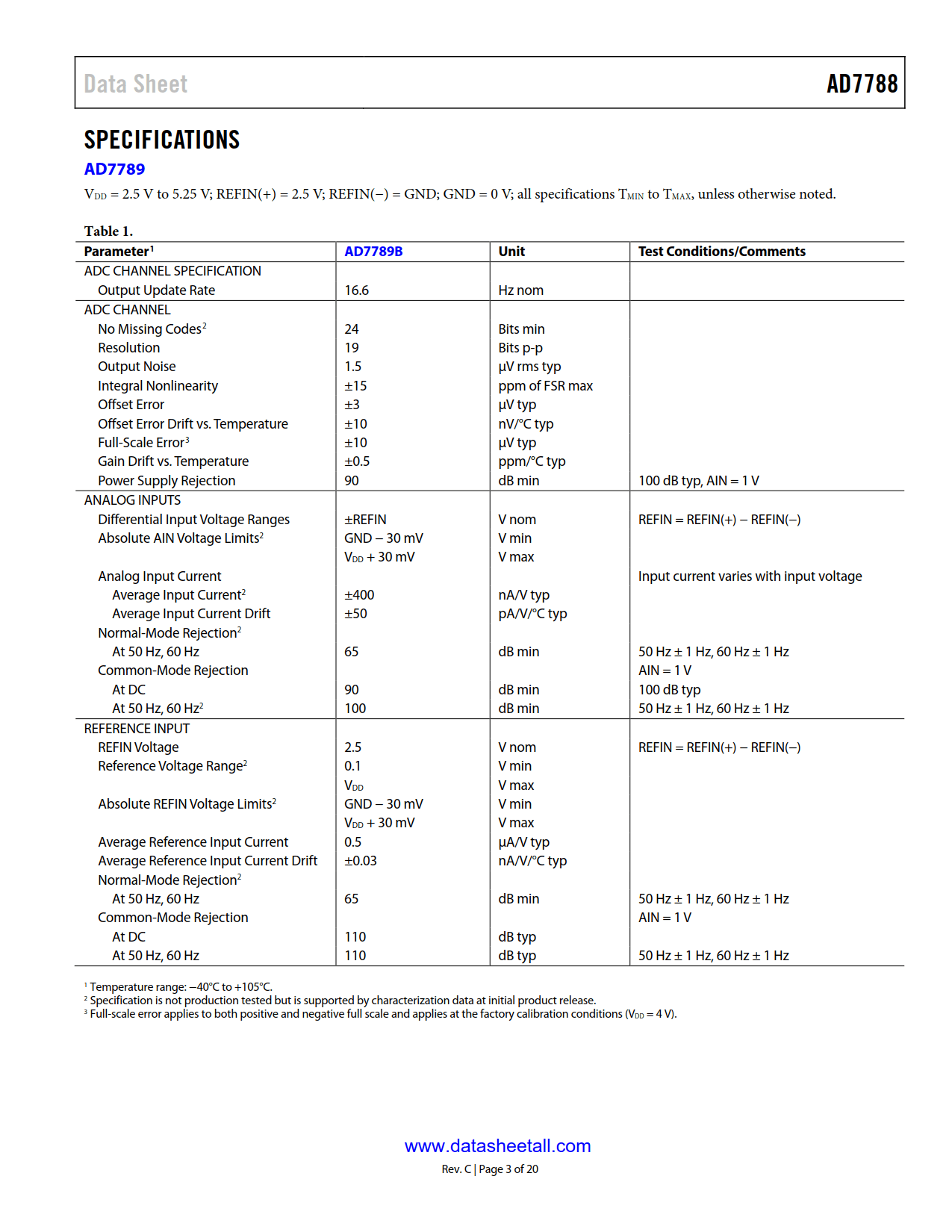 AD7788 Datasheet Page 3