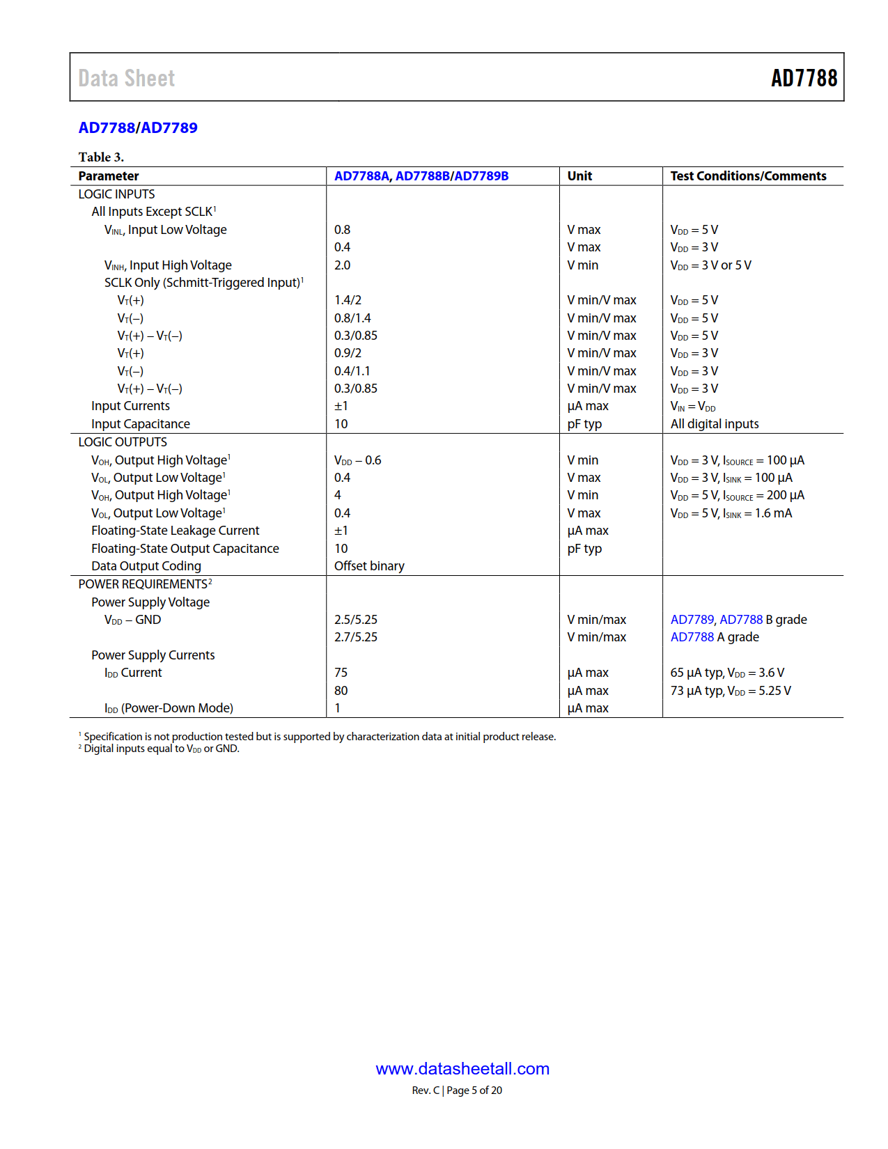 AD7788 Datasheet Page 5