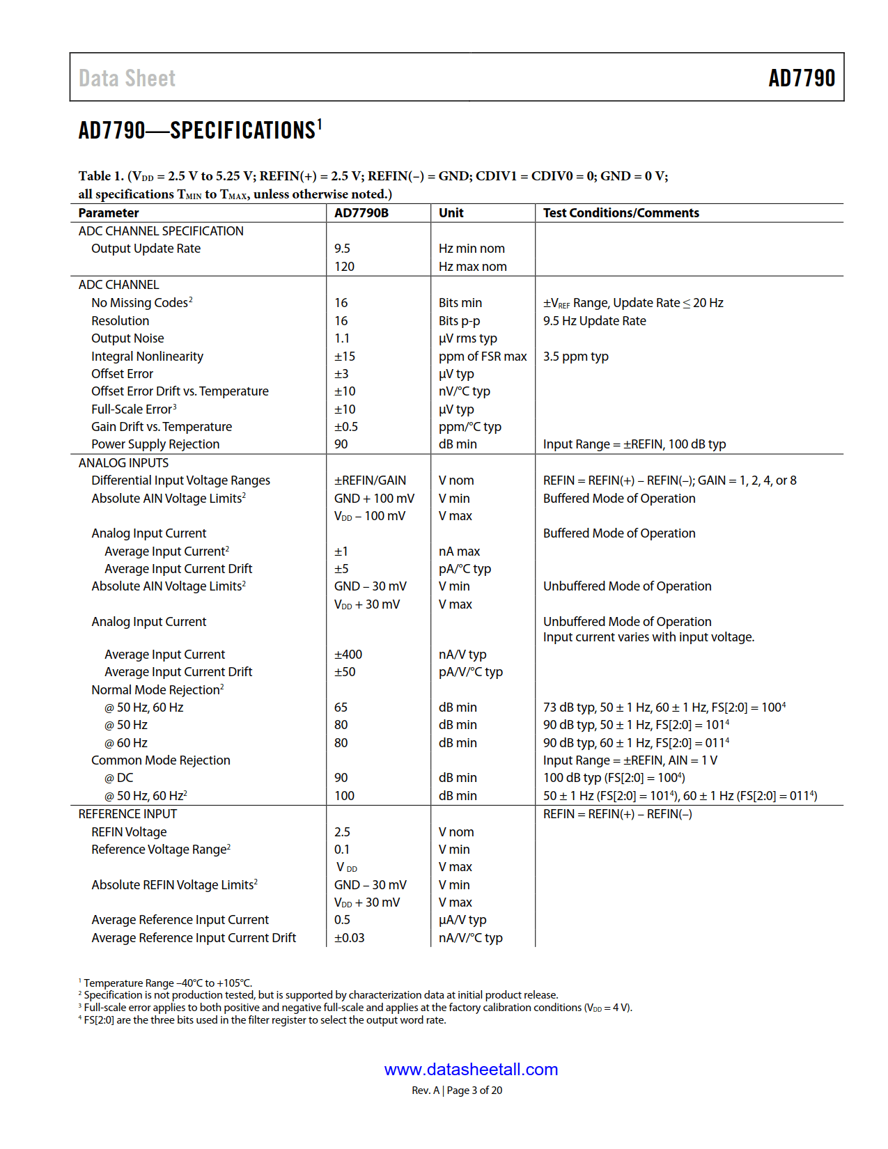 AD7790 Datasheet Page 3