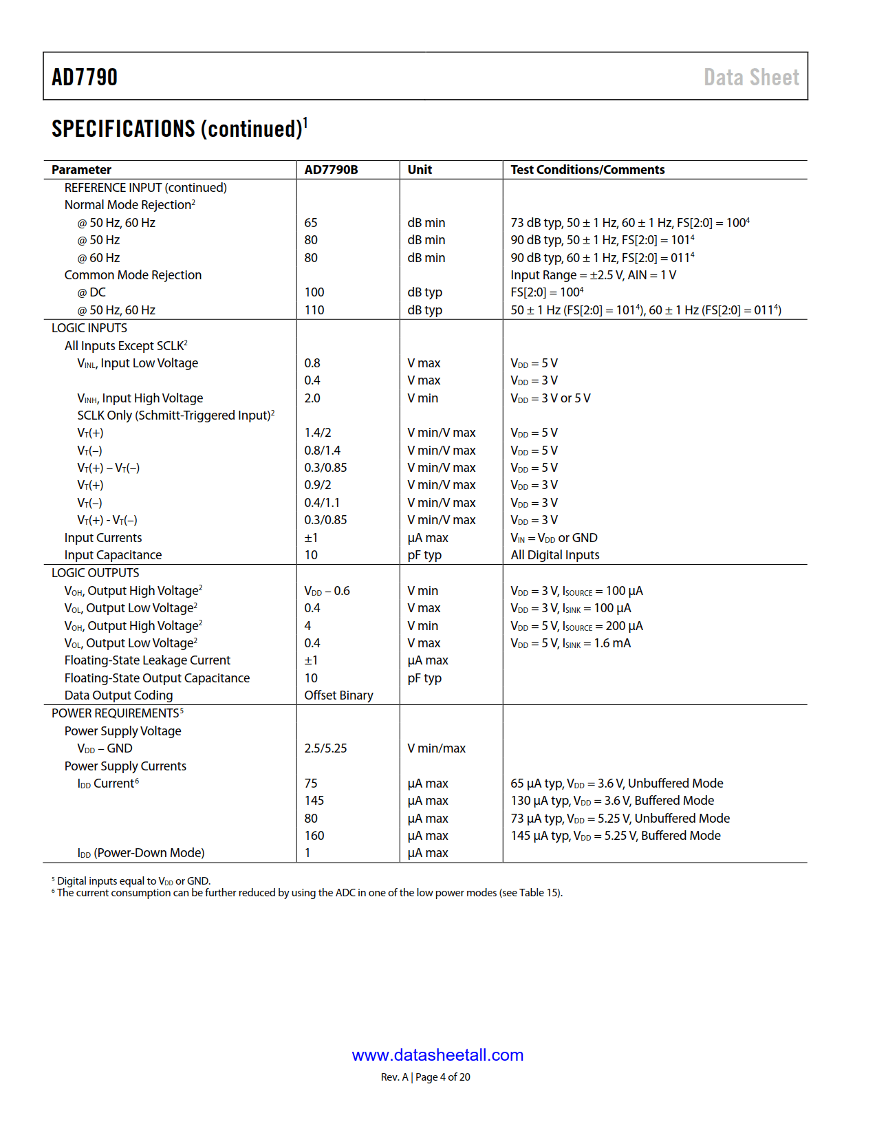 AD7790 Datasheet Page 4