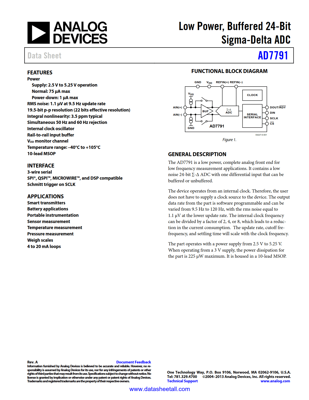 AD7791 Datasheet