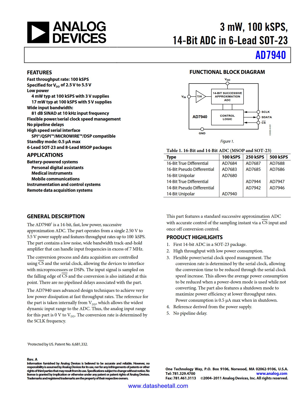 AD7940 Datasheet