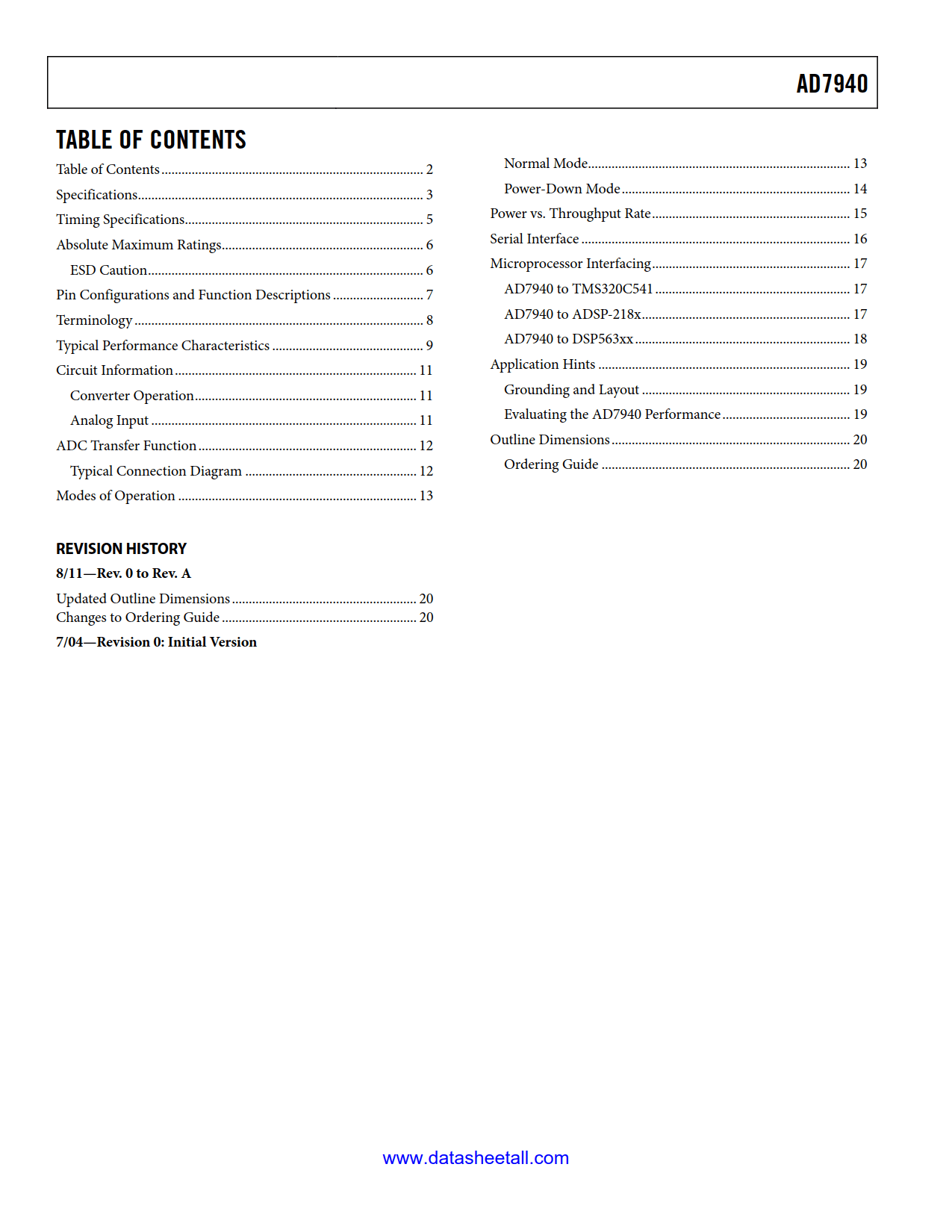 AD7940 Datasheet Page 2