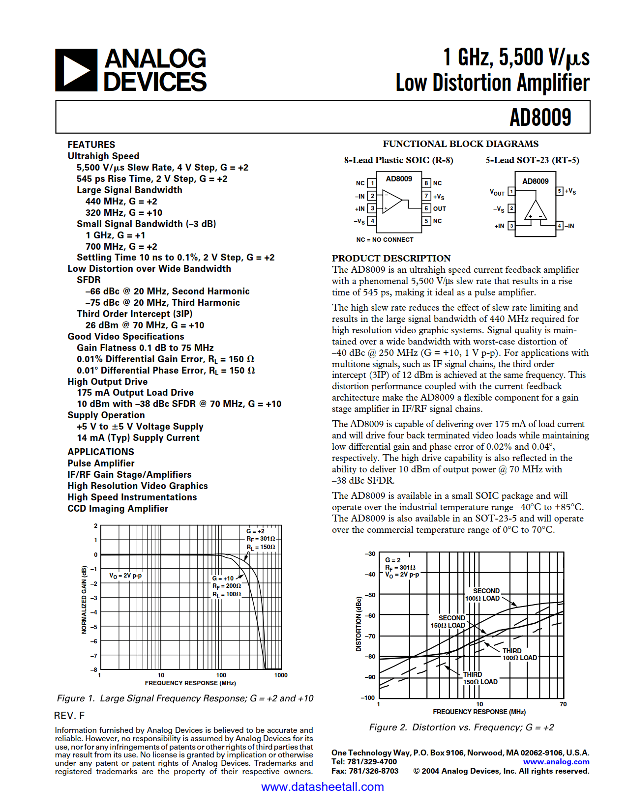 AD8009 Datasheet