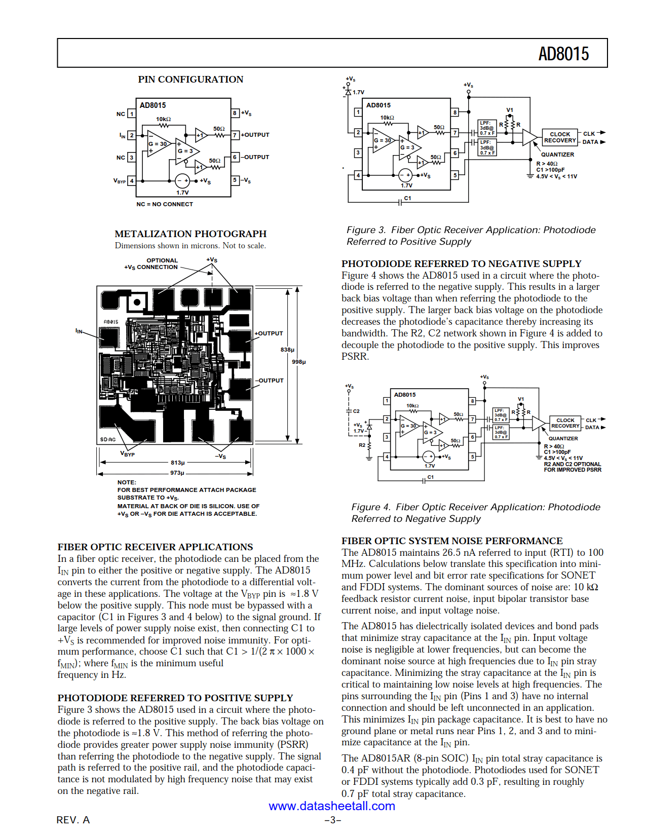 AD8015 Datasheet Page 3