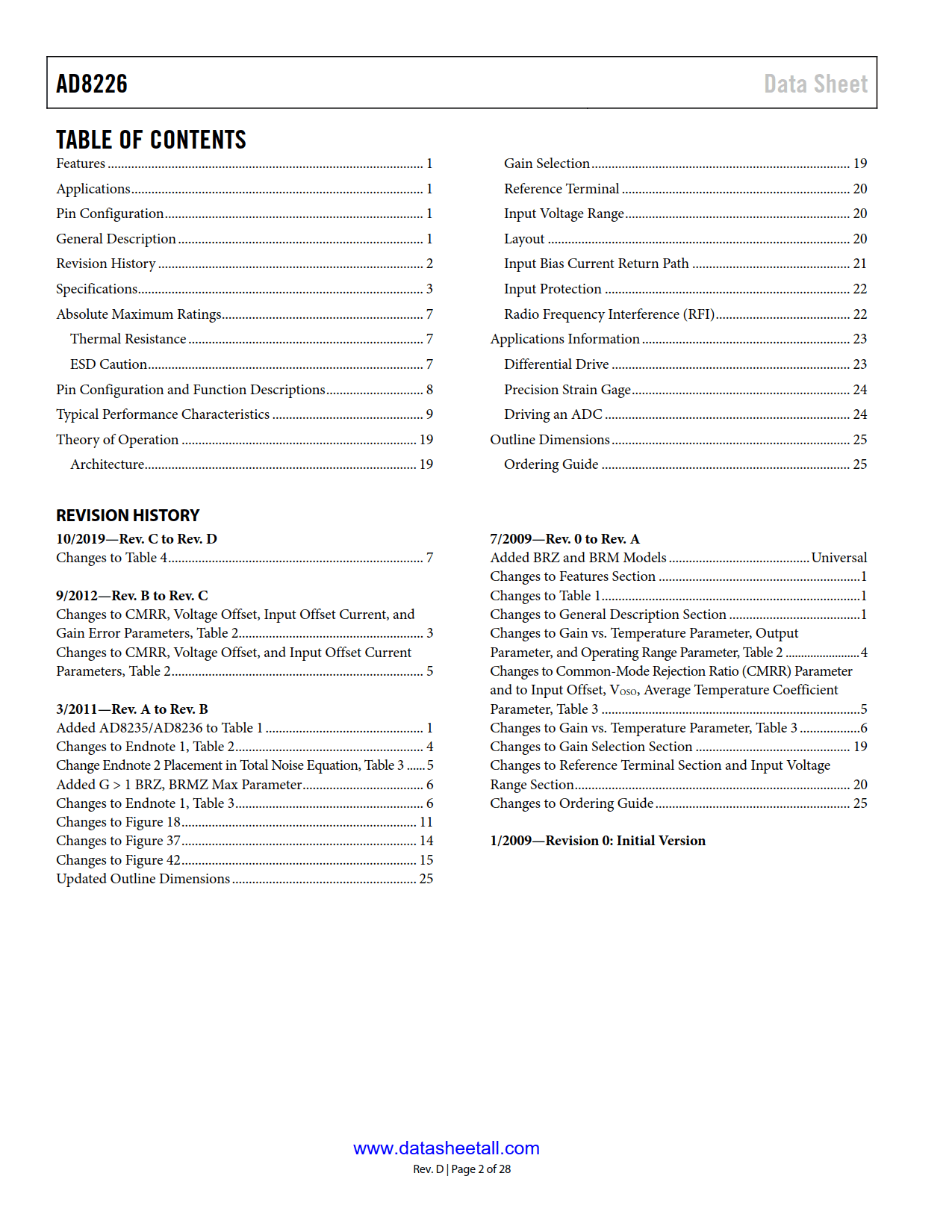 AD8226 Datasheet Page 2