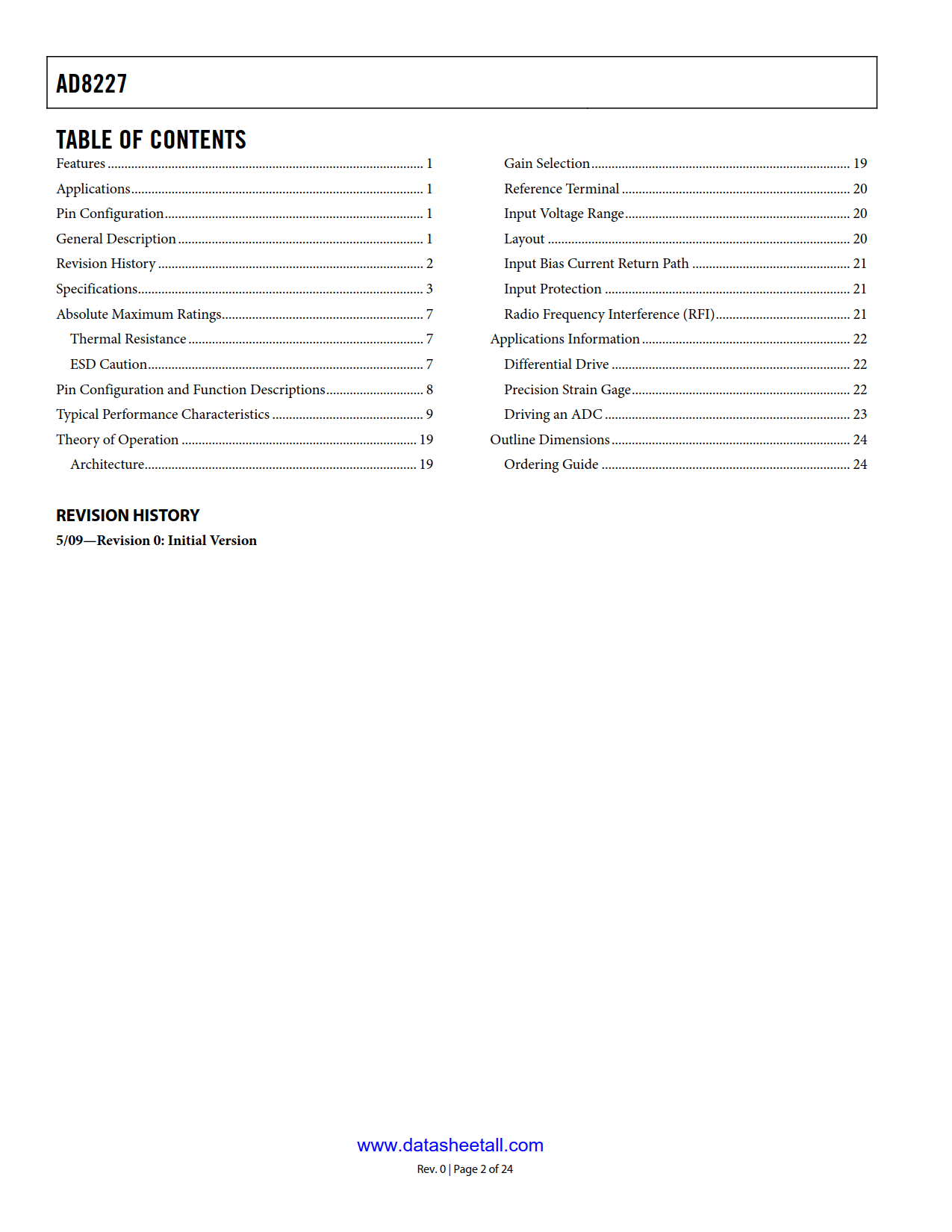 AD8227 Datasheet Page 2