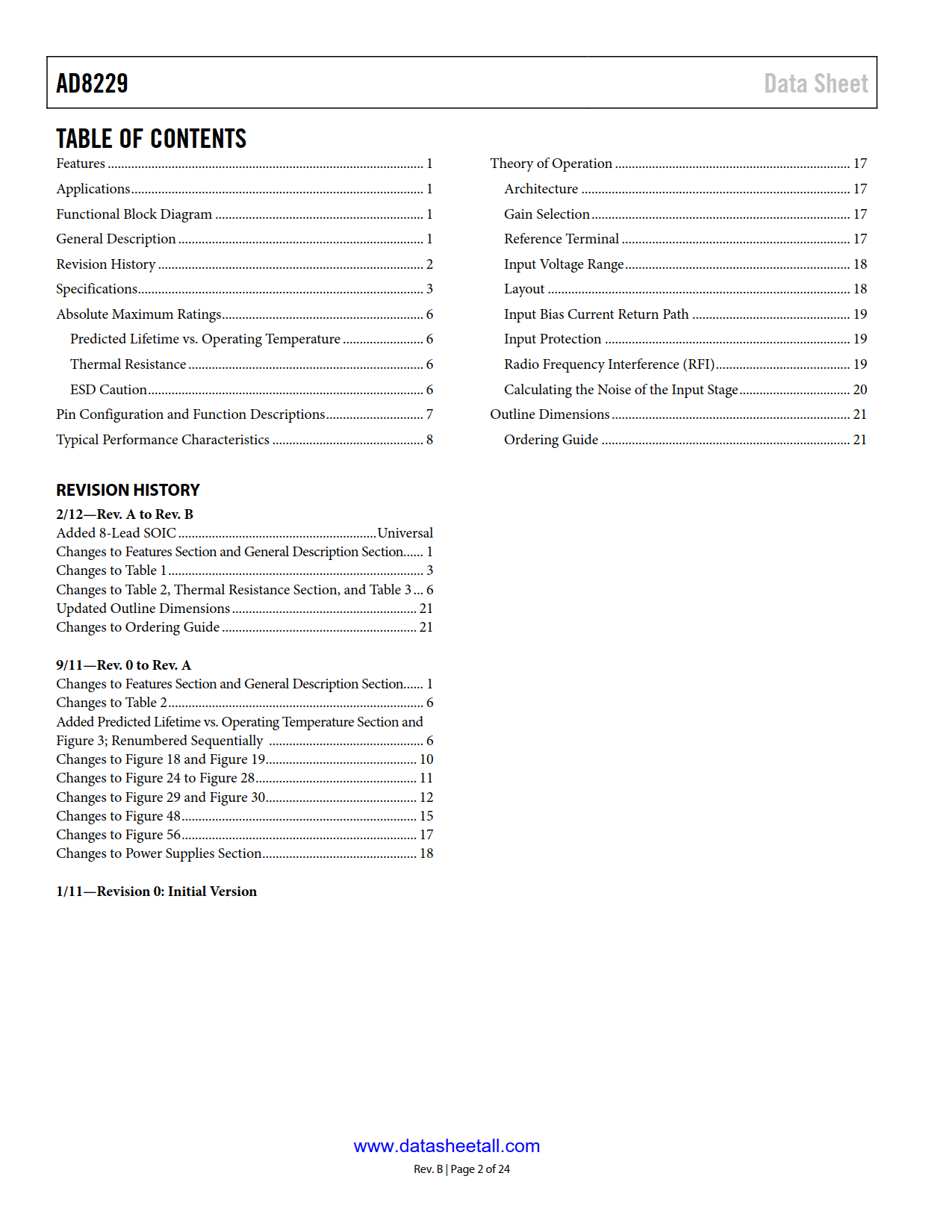 AD8229 Datasheet Page 2