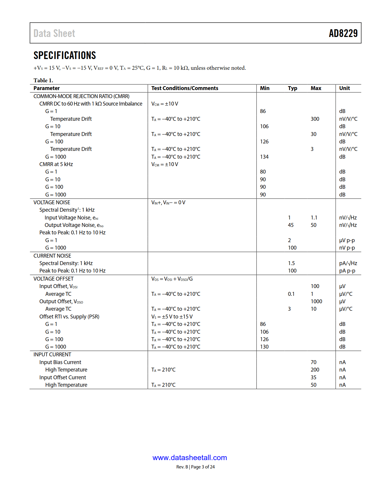 AD8229 Datasheet Page 3