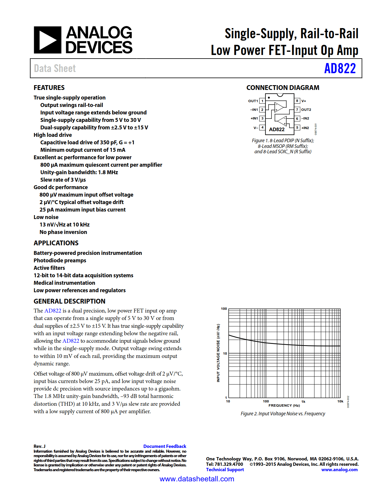 AD822 Datasheet