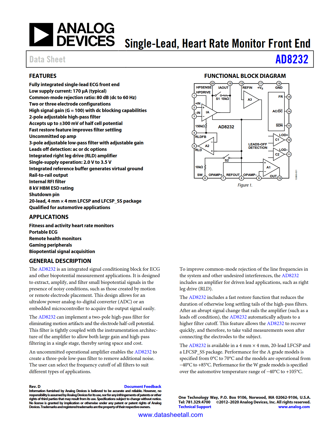 AD8232 Datasheet