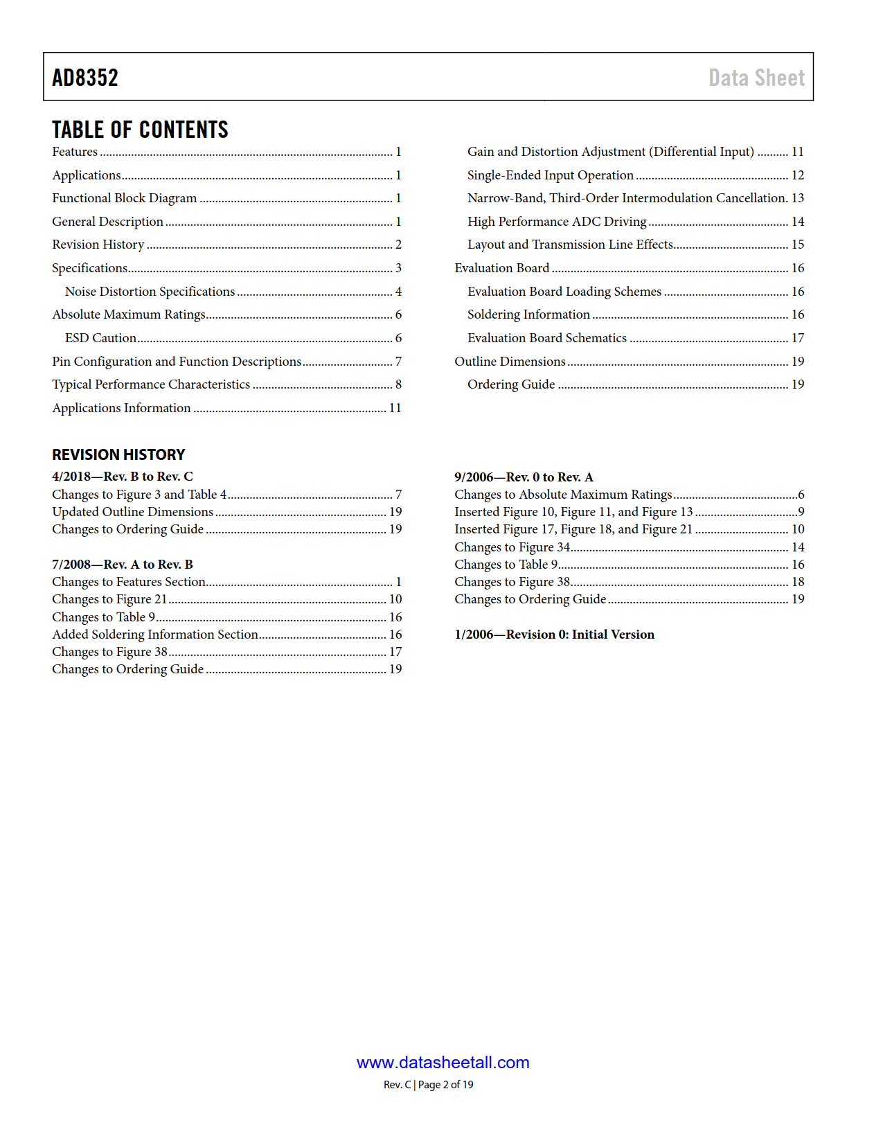 AD8352 Datasheet Page 2