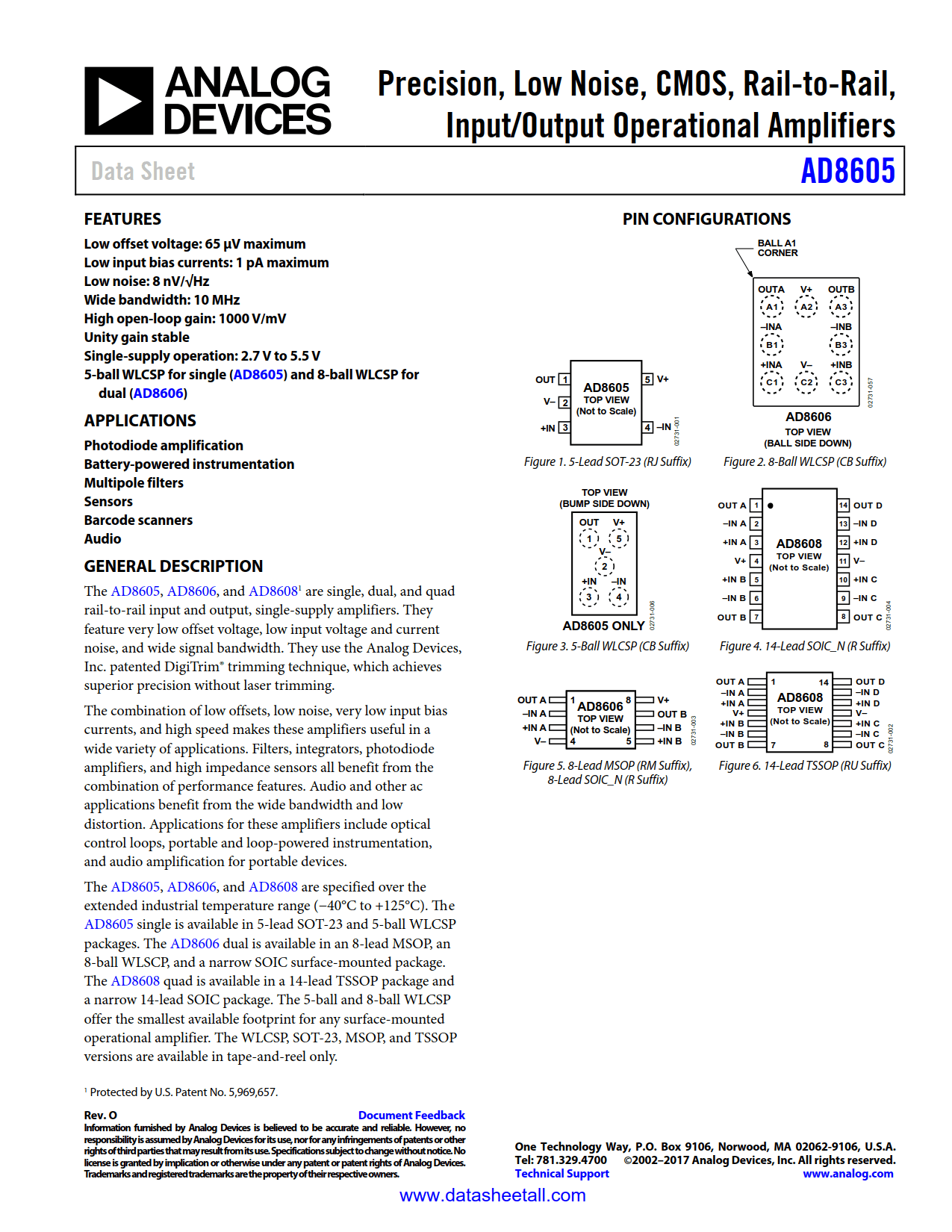 AD8605 Datasheet