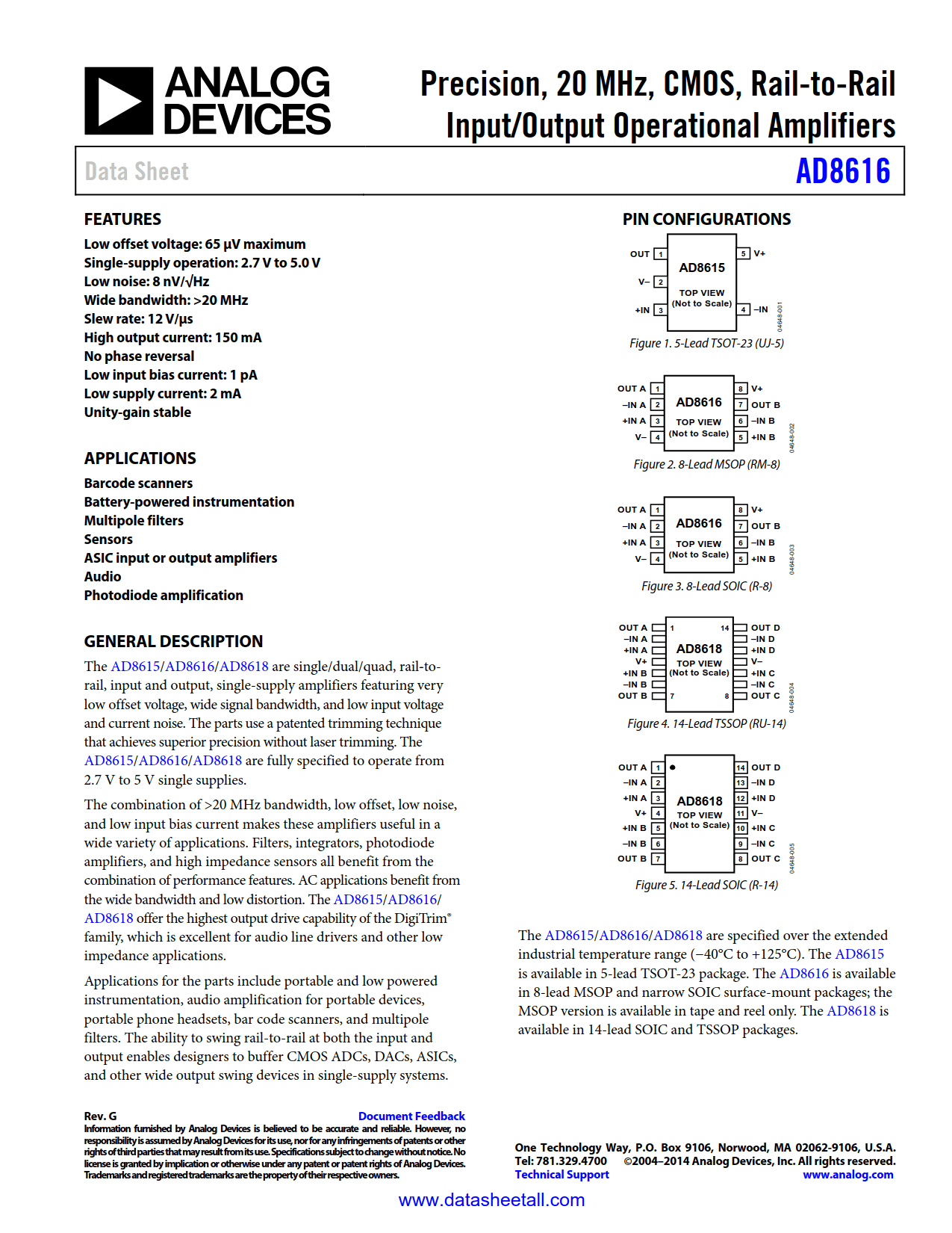 AD8616 Datasheet