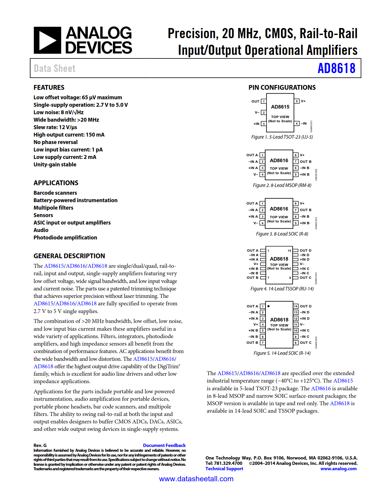 AD8618 Datasheet