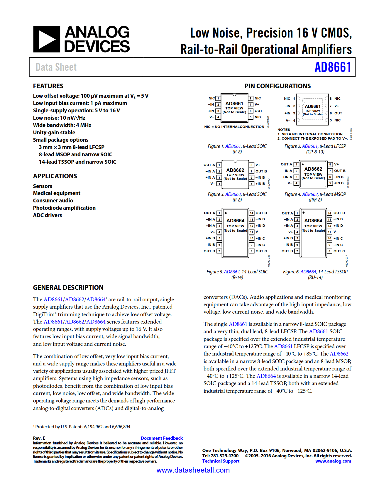 AD8661 Datasheet