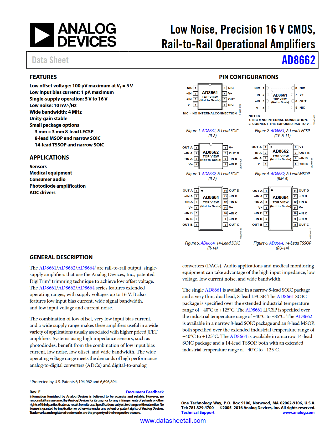 AD8662 Datasheet