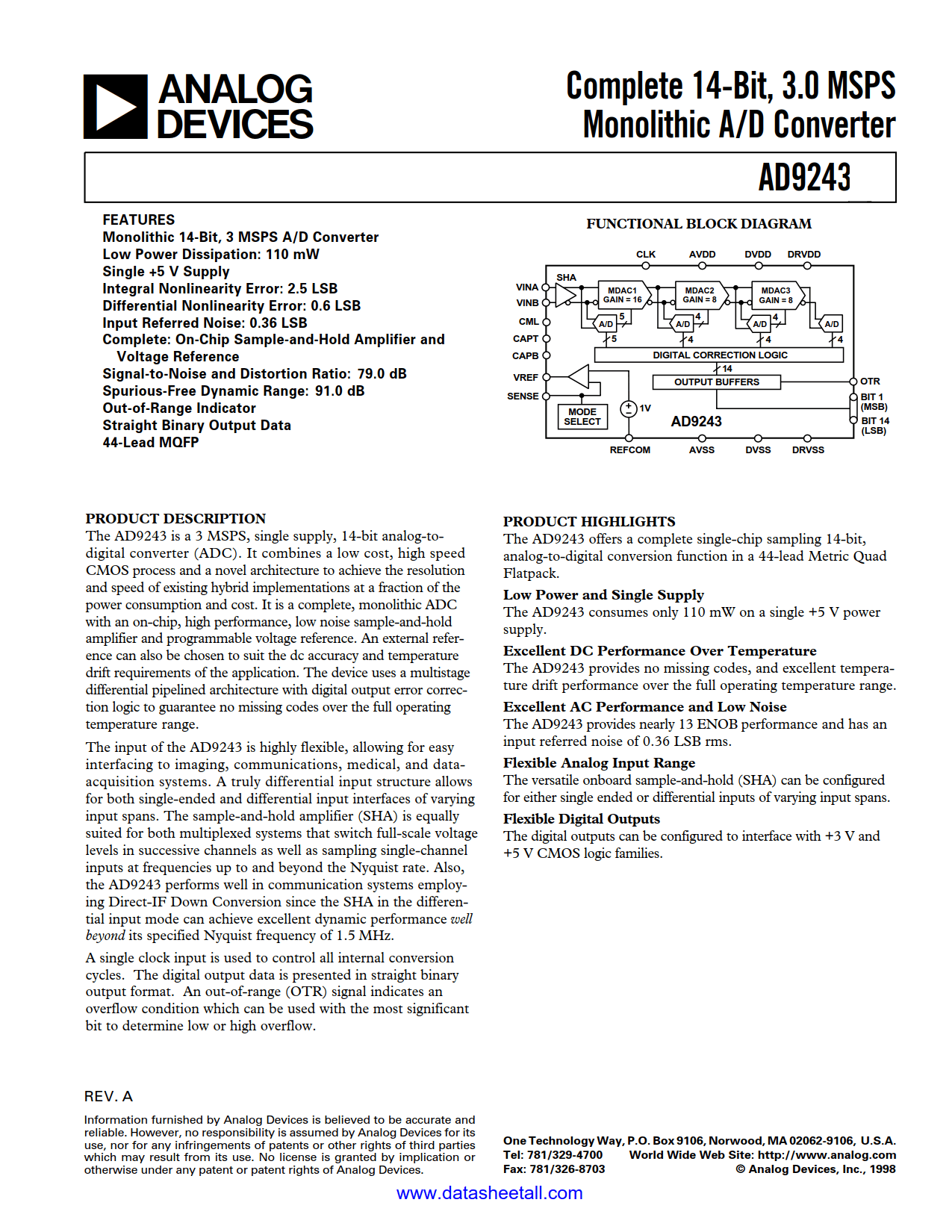 AD9243 Datasheet