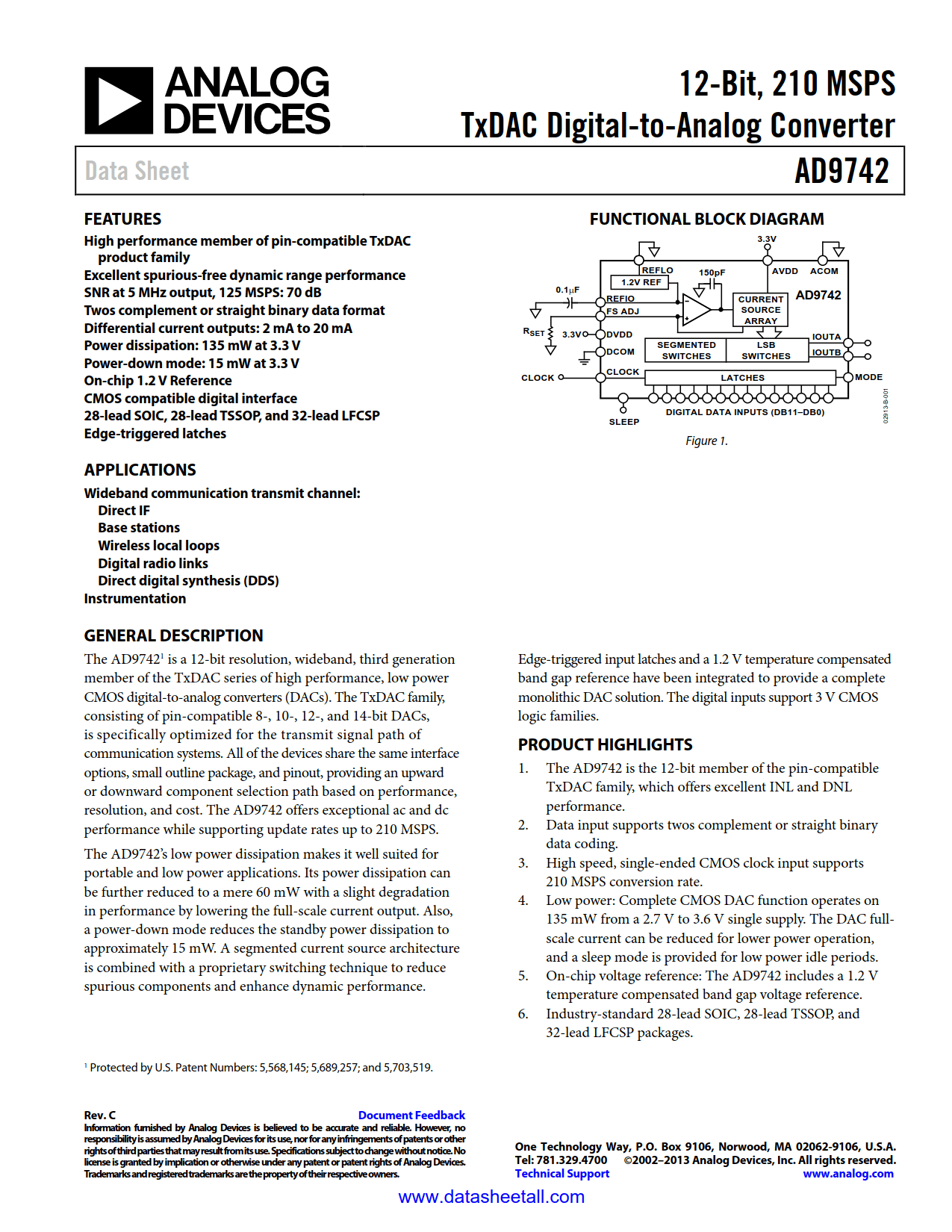 AD9742 Datasheet