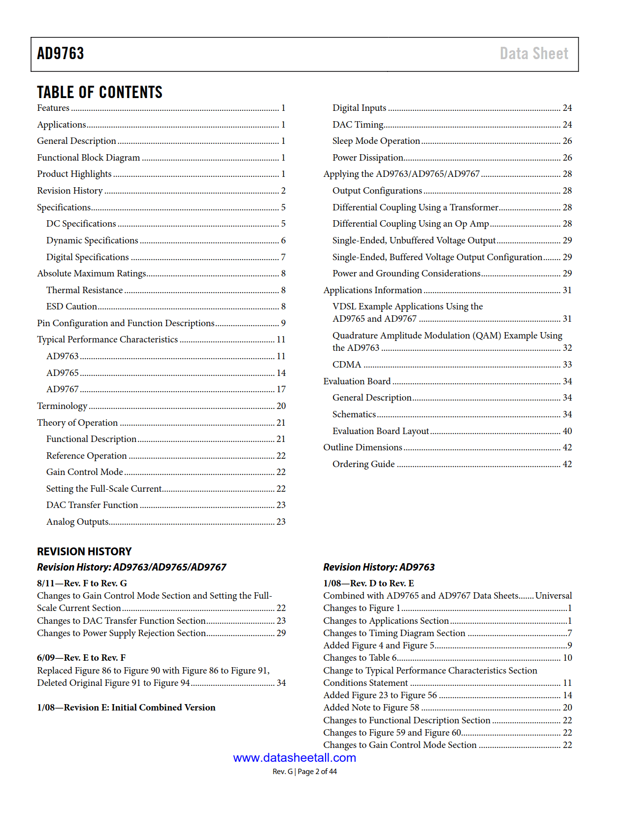 AD9763 Datasheet Page 2