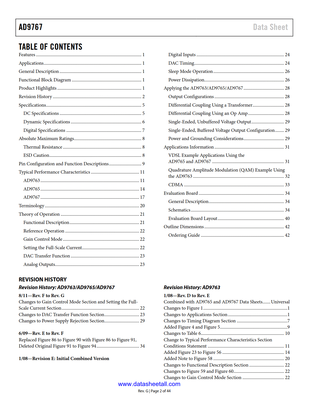 AD9767 Datasheet Page 2