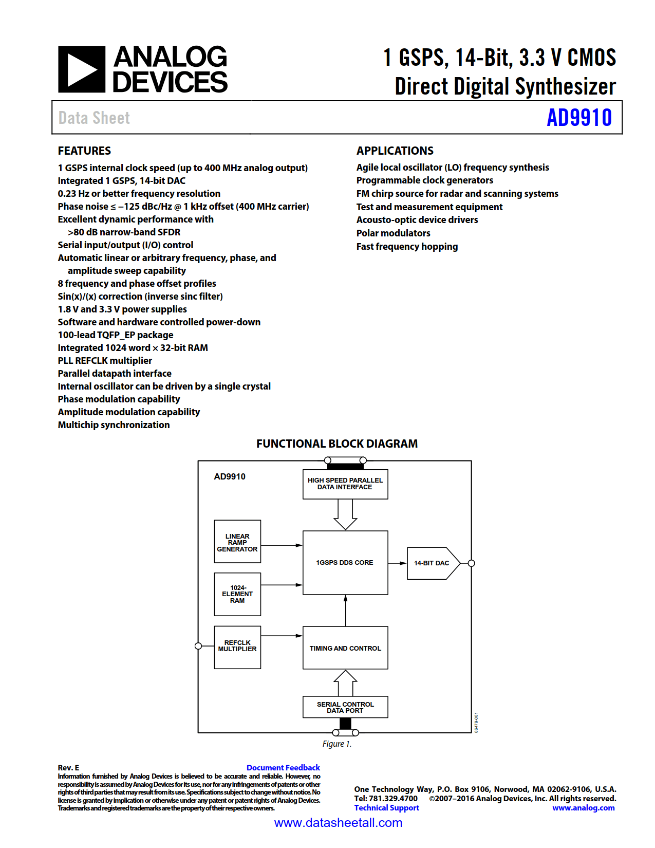 AD9910 Datasheet