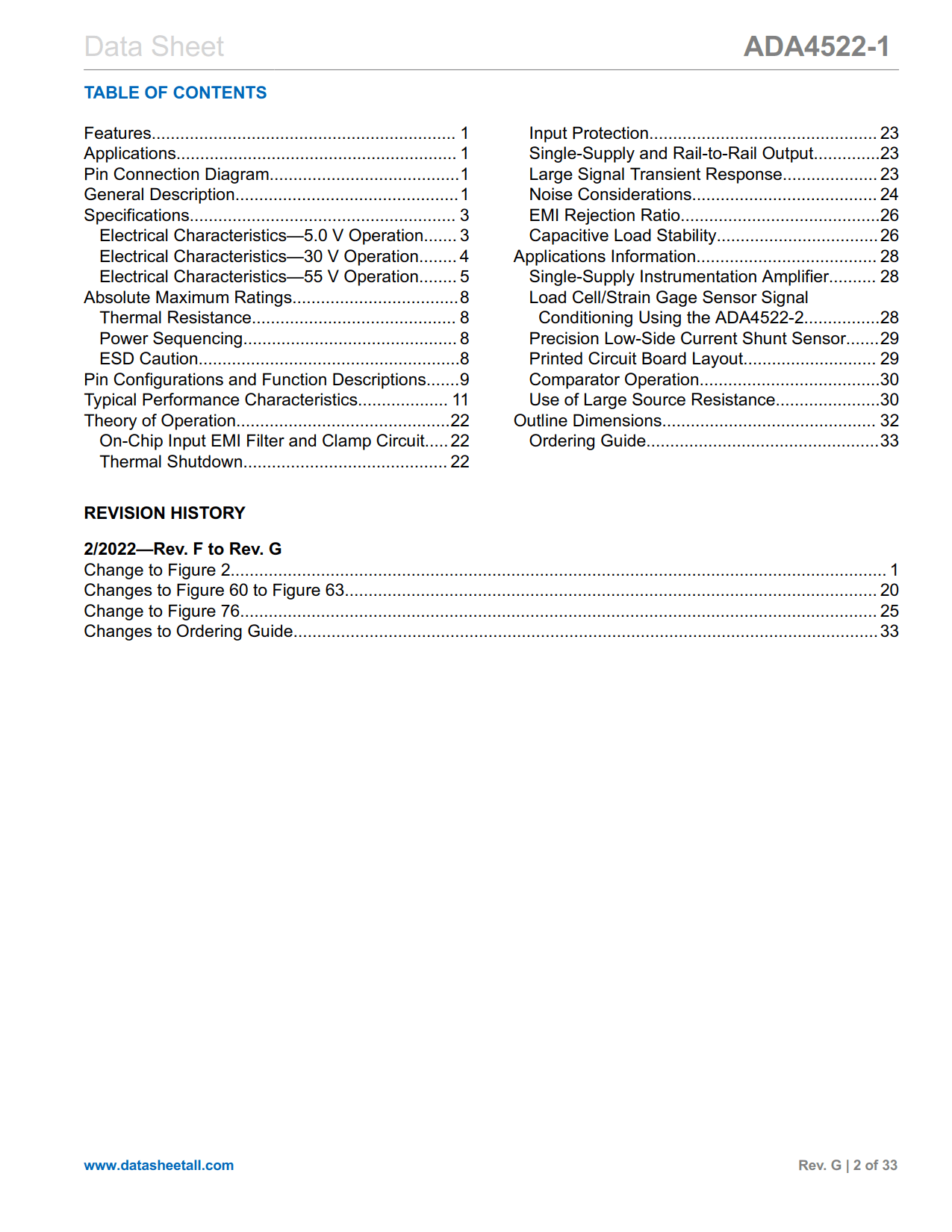 ADA4522-1 Datasheet Page 2