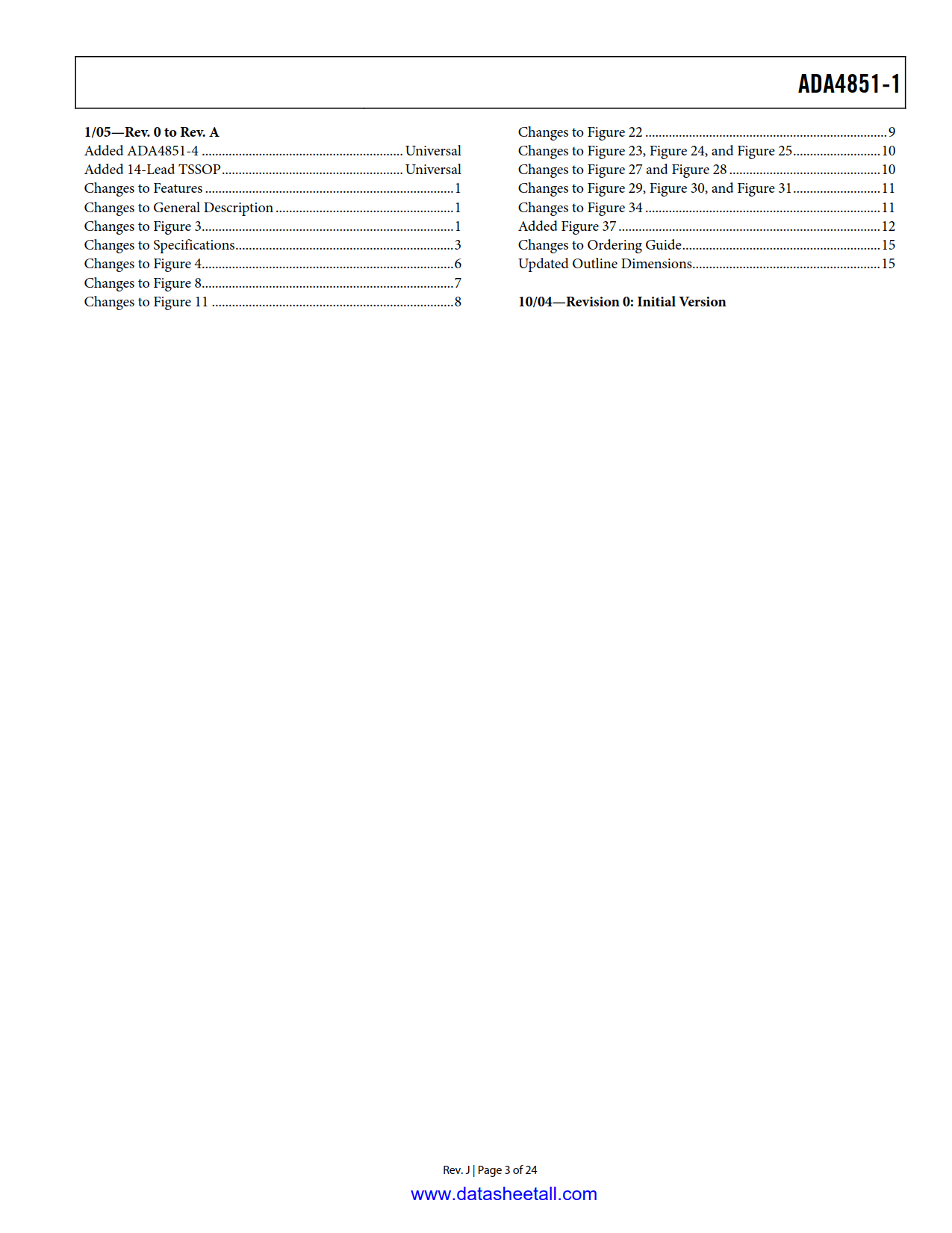 ADA4851-1 Datasheet Page 3