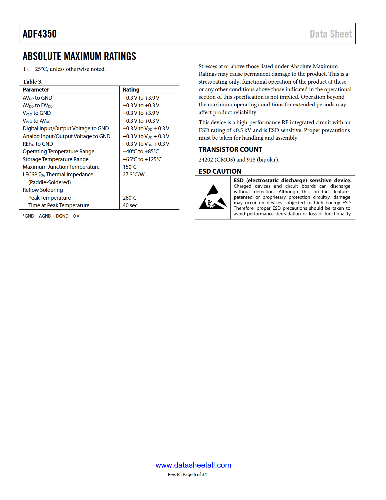 ADF4350 Datasheet Page 6