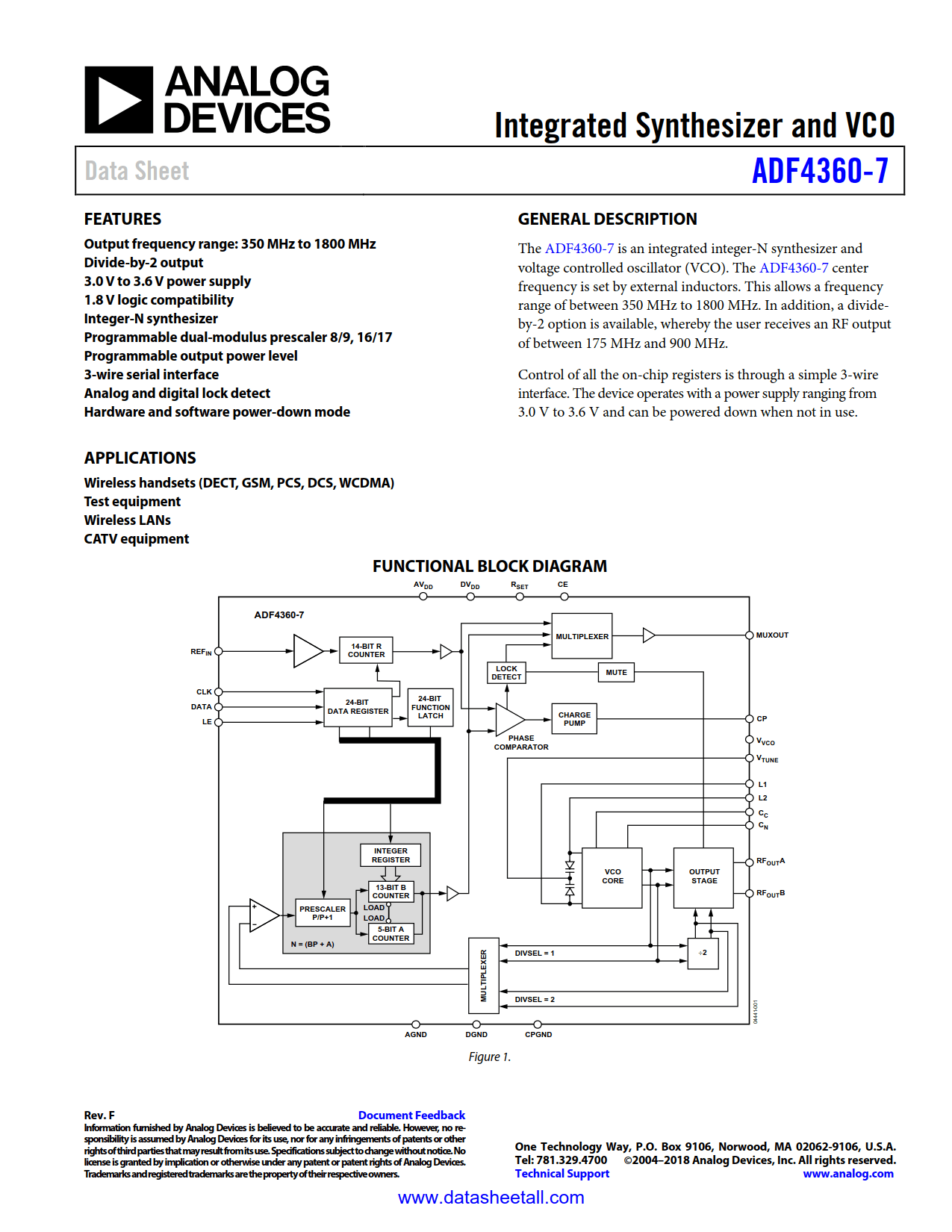 ADF4360-7 Datasheet