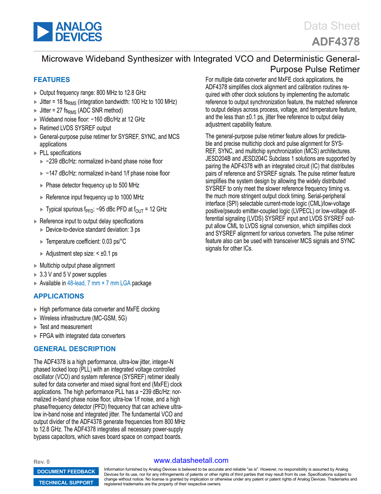 ADF4378 Datasheet