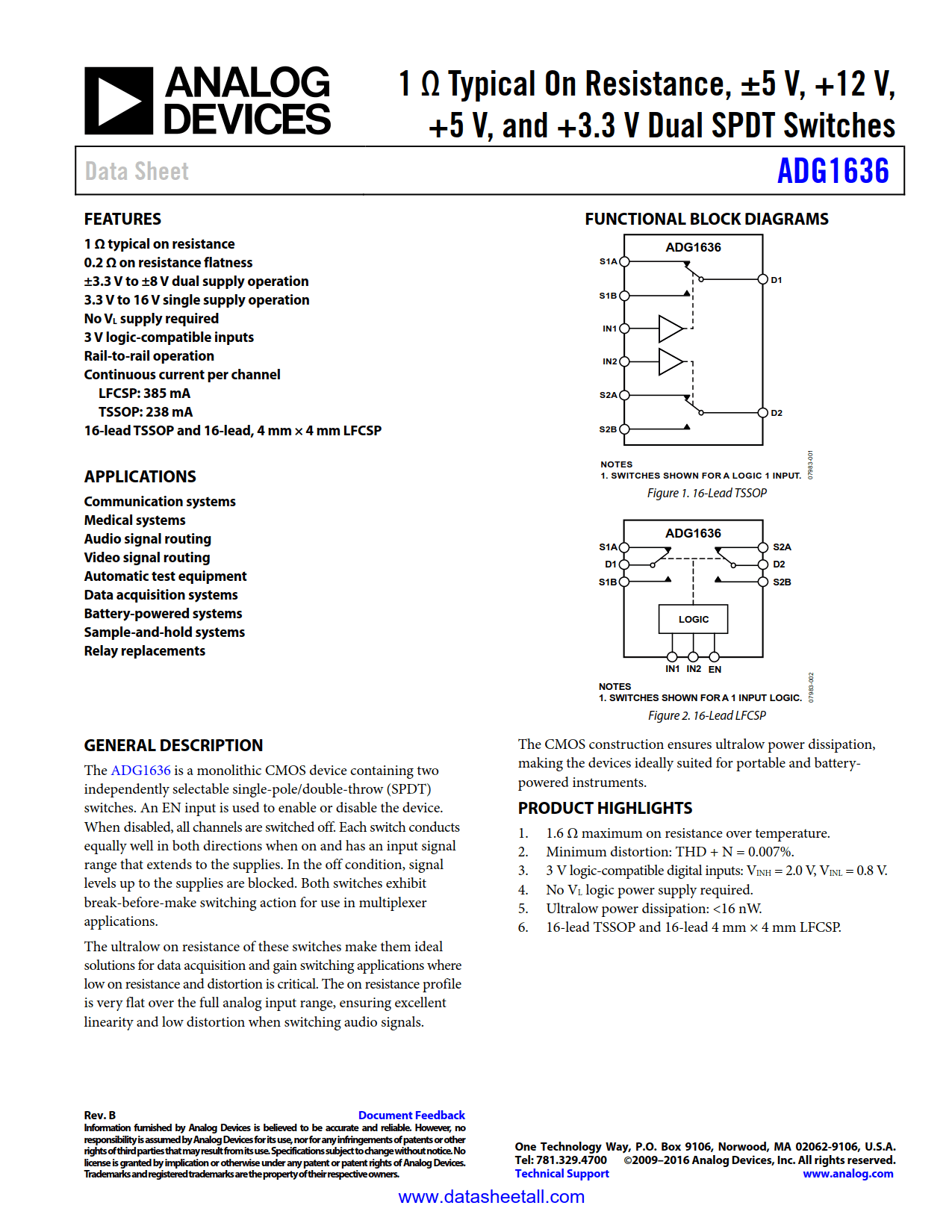 ADG1636 Datasheet